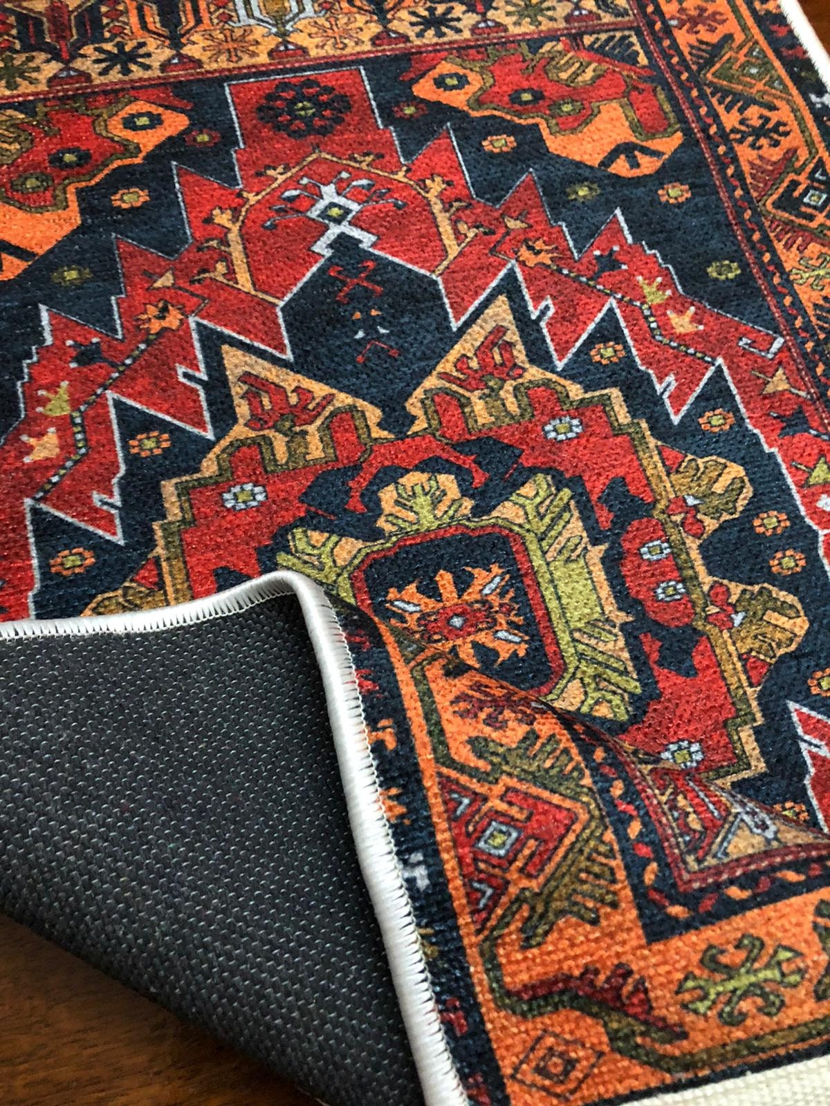 Decorative Area Rug, 2.0x3.0 ft, Turkish Pattern Rug, Antique Oushak Rug, Bohemian Rug, New Kilim Rug, Kitchen Decor Rug, Bedroom Decor Rug
