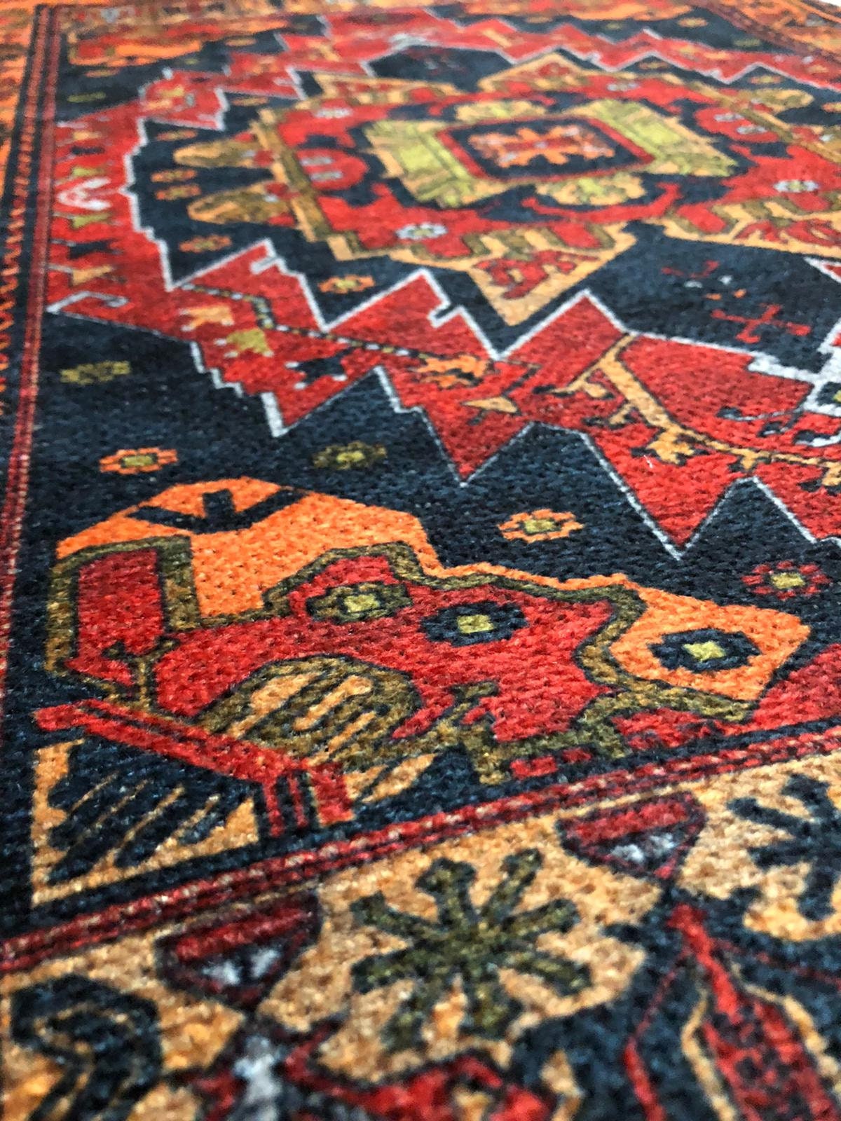 Decorative Area Rug, 2.0x3.0 ft, Turkish Pattern Rug, Antique Oushak Rug, Bohemian Rug, New Kilim Rug, Kitchen Decor Rug, Bedroom Decor Rug