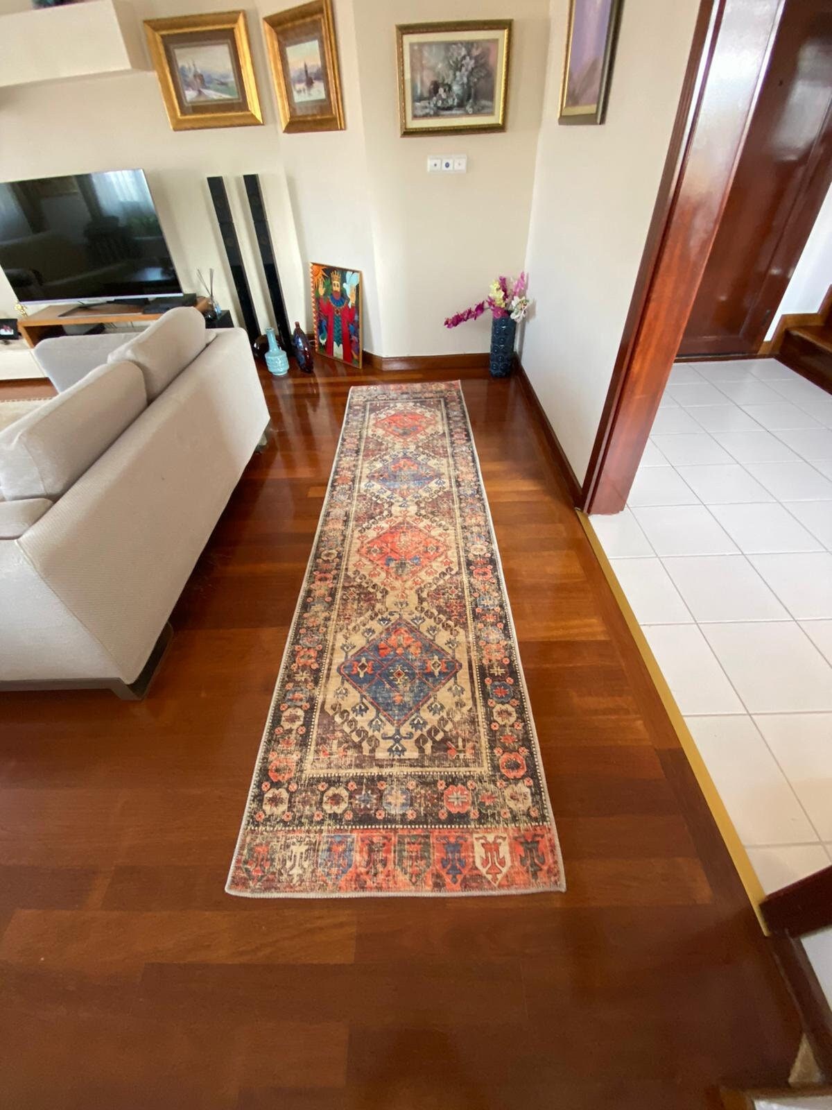 Hallway Decor Rug, Long Kitchen Runner Rug, Boho Decor, Entryway Rug, 2.6x10 ft Rug, Oriental Rug, Home Gift For Wedding