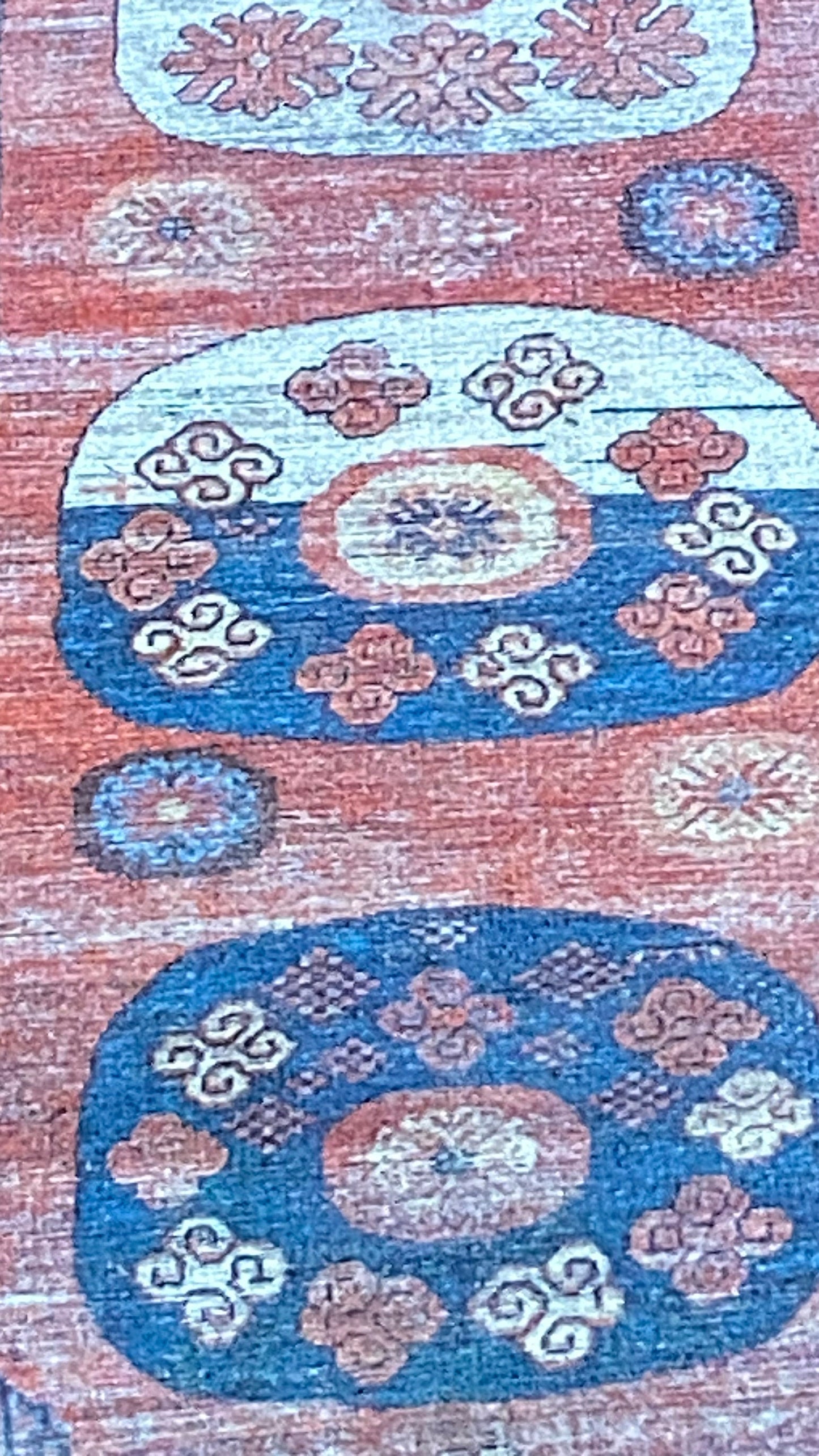 2x3 Ft Blue and Beige Rug, Small Rug, Bathroom Rug, Kitchen Rug
