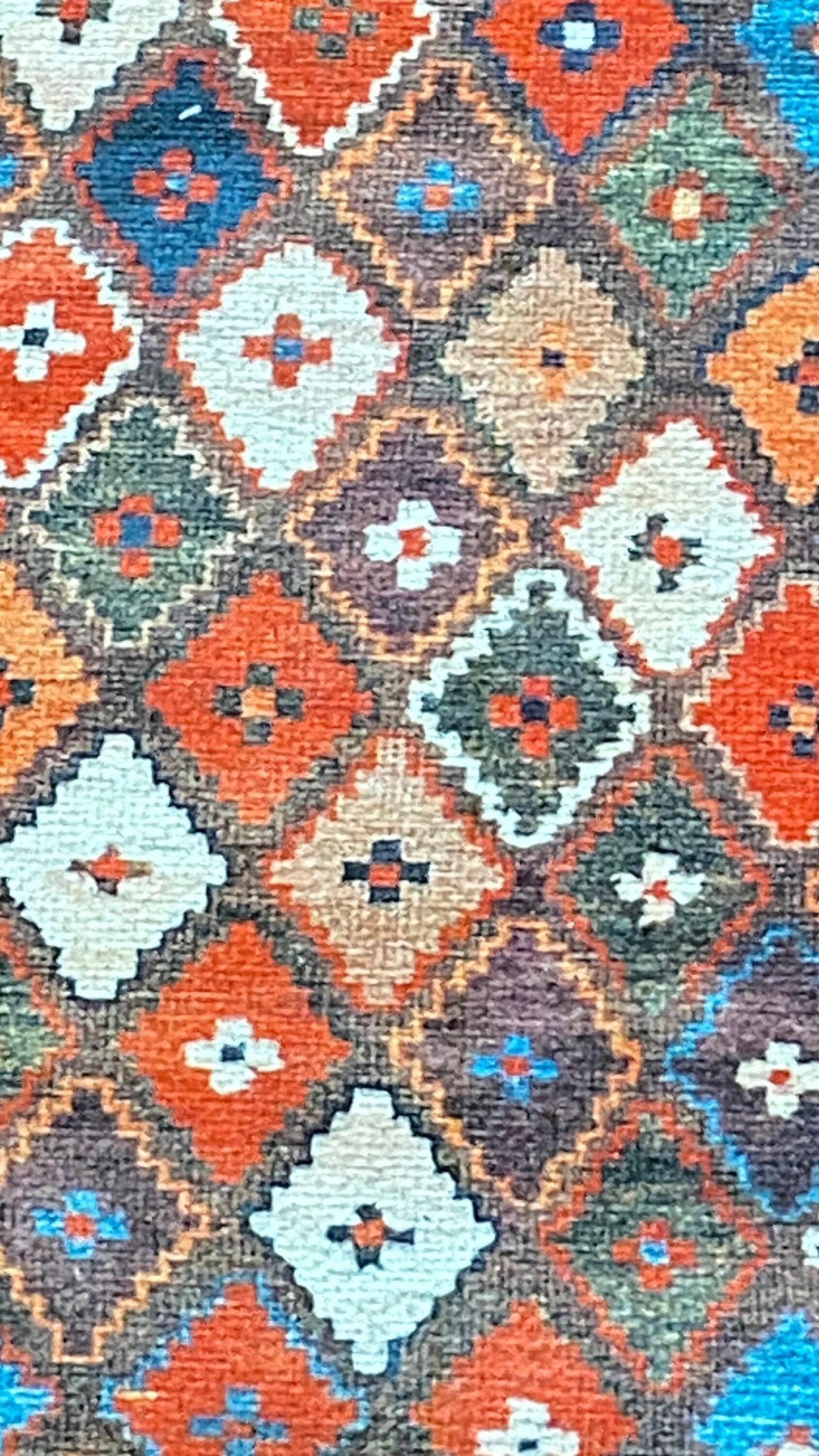 2x3 ft Orange Small Rug, Decorative Rug, Exclusive Rug, Geometric Design, Washable Rug, Bedroom Rug, Bathroom Rug, Home Gift Rug