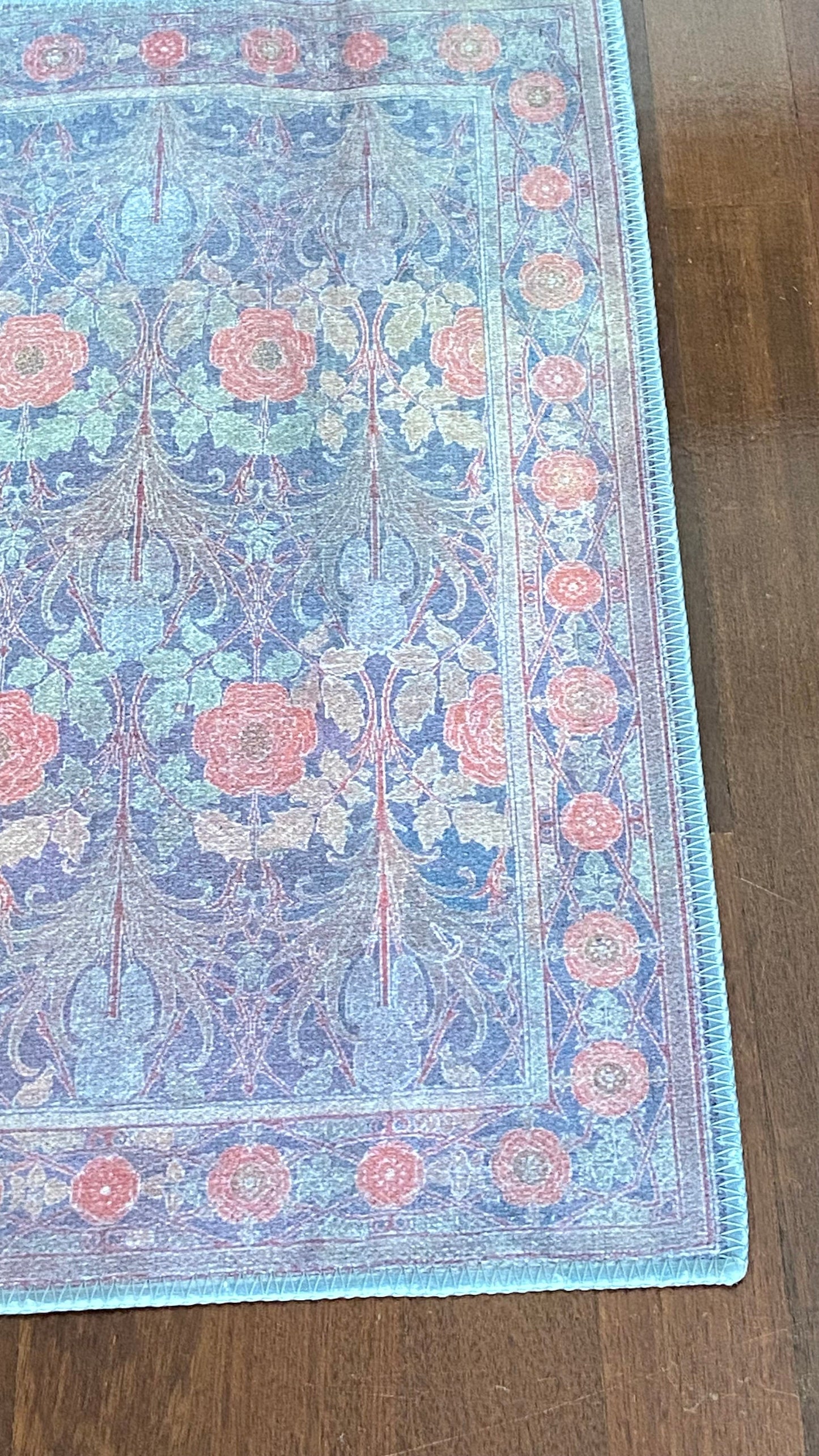 2x3 Floral Rug, Gray and Green Small Rug, Kitchen Rug