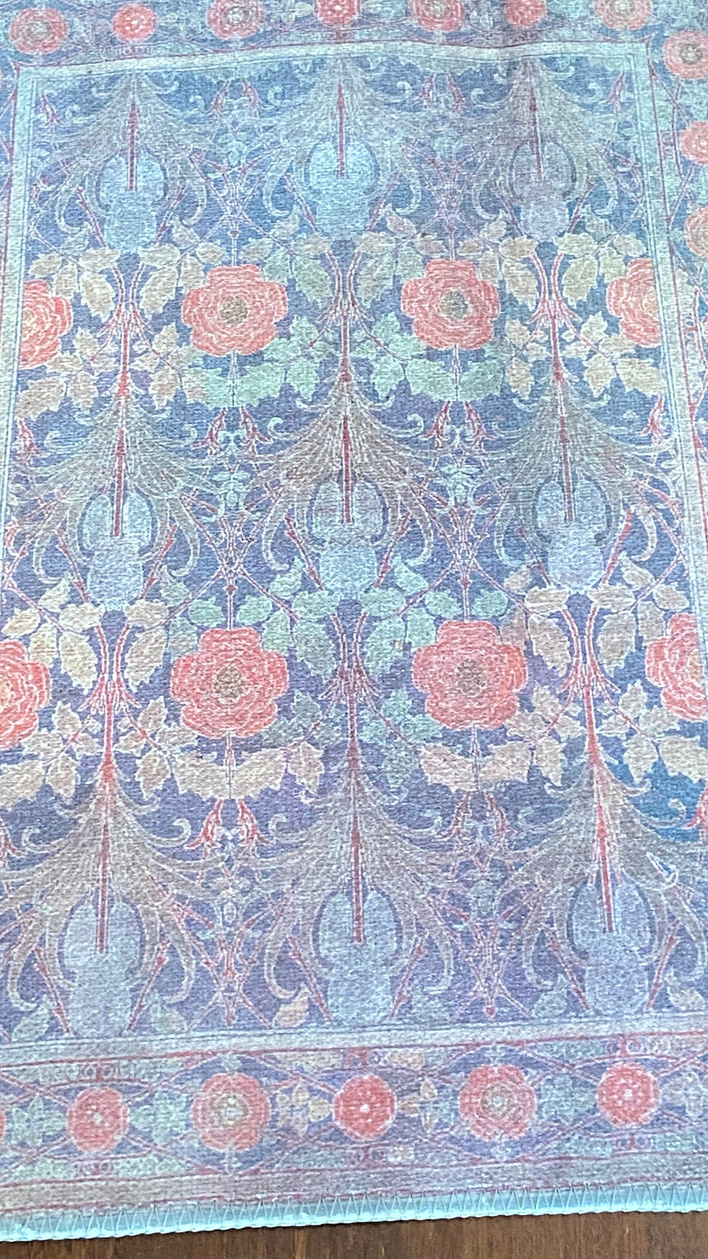2x3 Floral Rug, Gray and Green Small Rug, Kitchen Rug