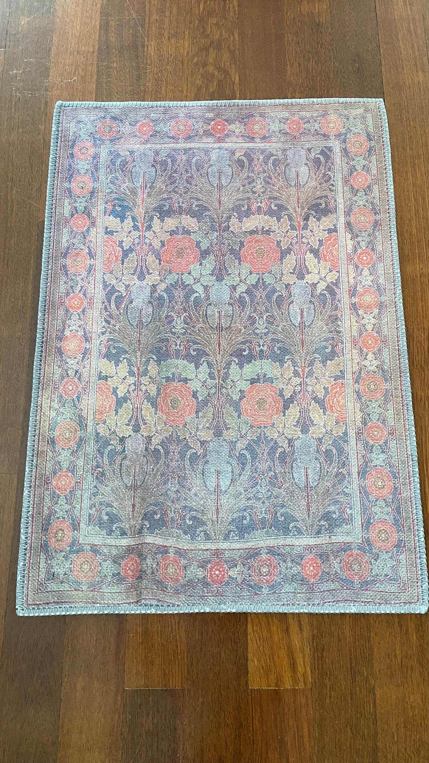 2x3 Floral Rug, Gray and Green Small Rug, Kitchen Rug
