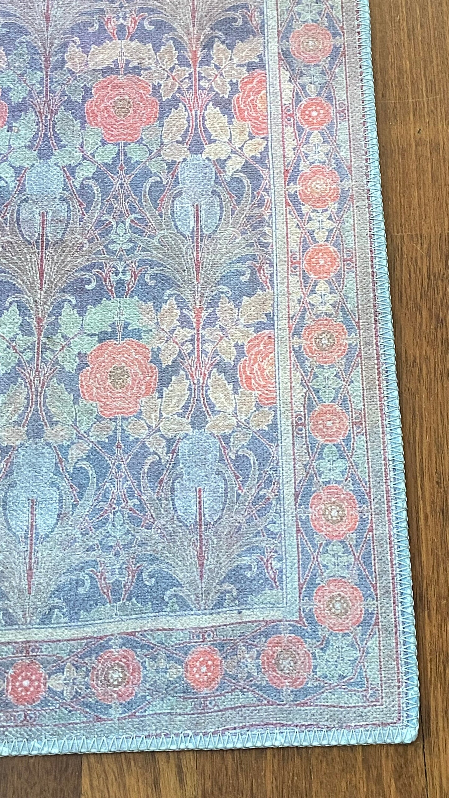 2x3 Floral Rug, Gray and Green Small Rug, Kitchen Rug