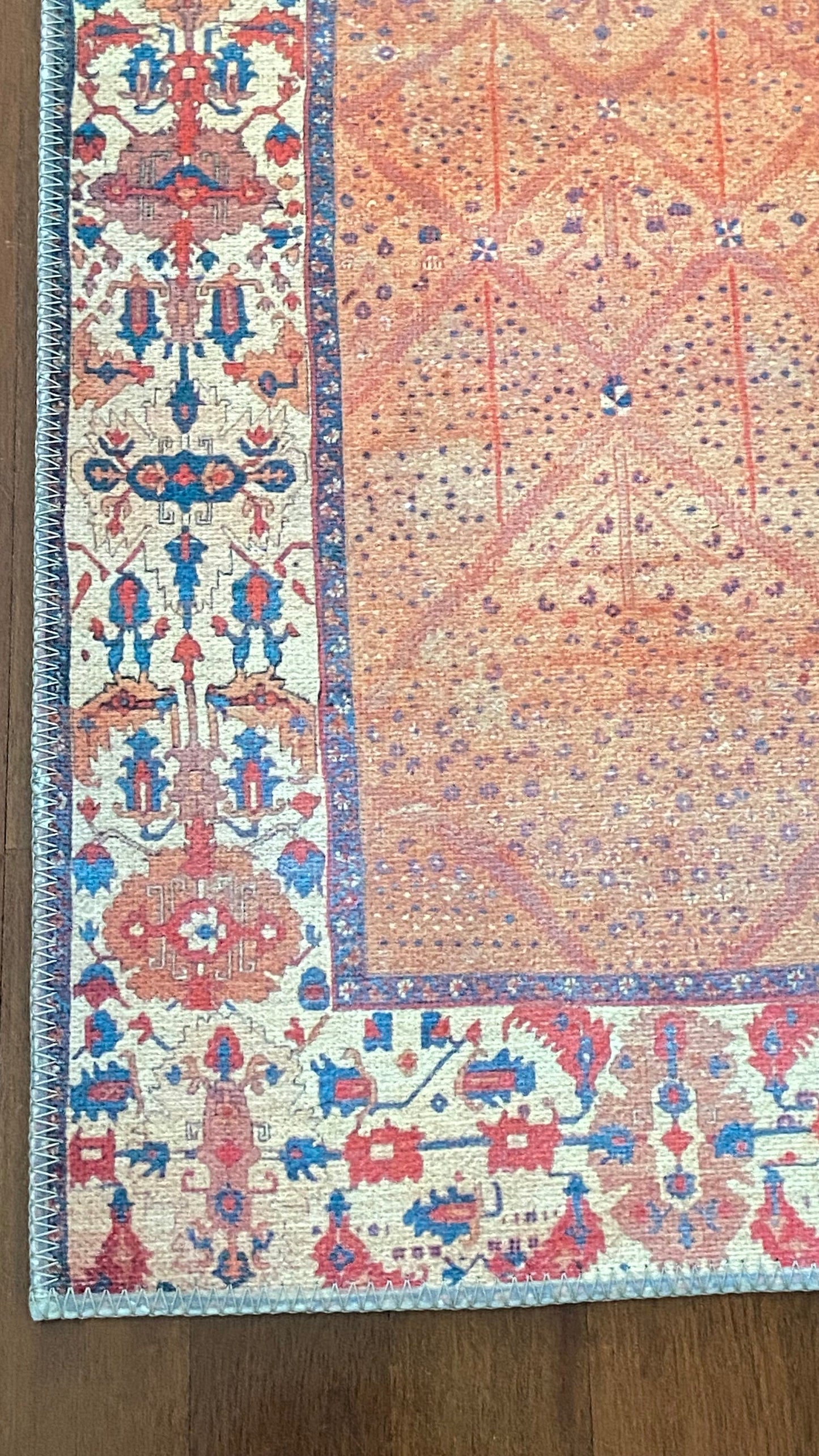 Oriental Small Rug, 2x3 ft Bathroom Rug, Bedroom Rug, Decorative Rug, Home Gift Rug, Exclusive Rug, Orange Small Rug, Washable Rug