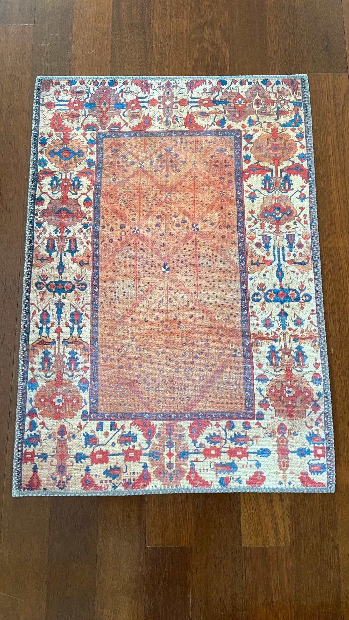 Oriental Small Rug, 2x3 ft Bathroom Rug, Bedroom Rug, Decorative Rug, Home Gift Rug, Exclusive Rug, Orange Small Rug, Washable Rug