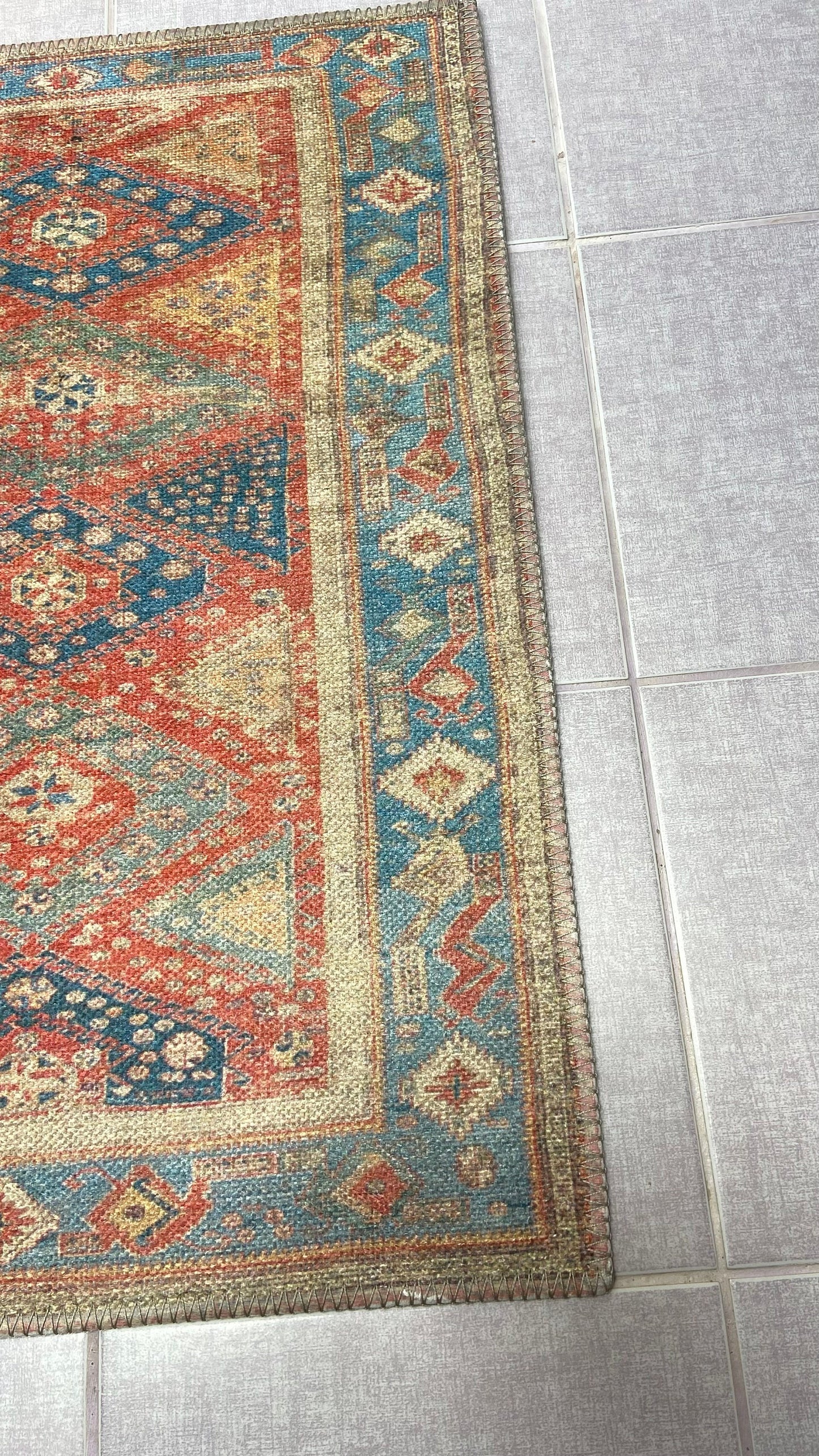 Geometric Design Rug, 2x3 ft Small Rug, Entryway Rug, Print Rug, Washable Rug