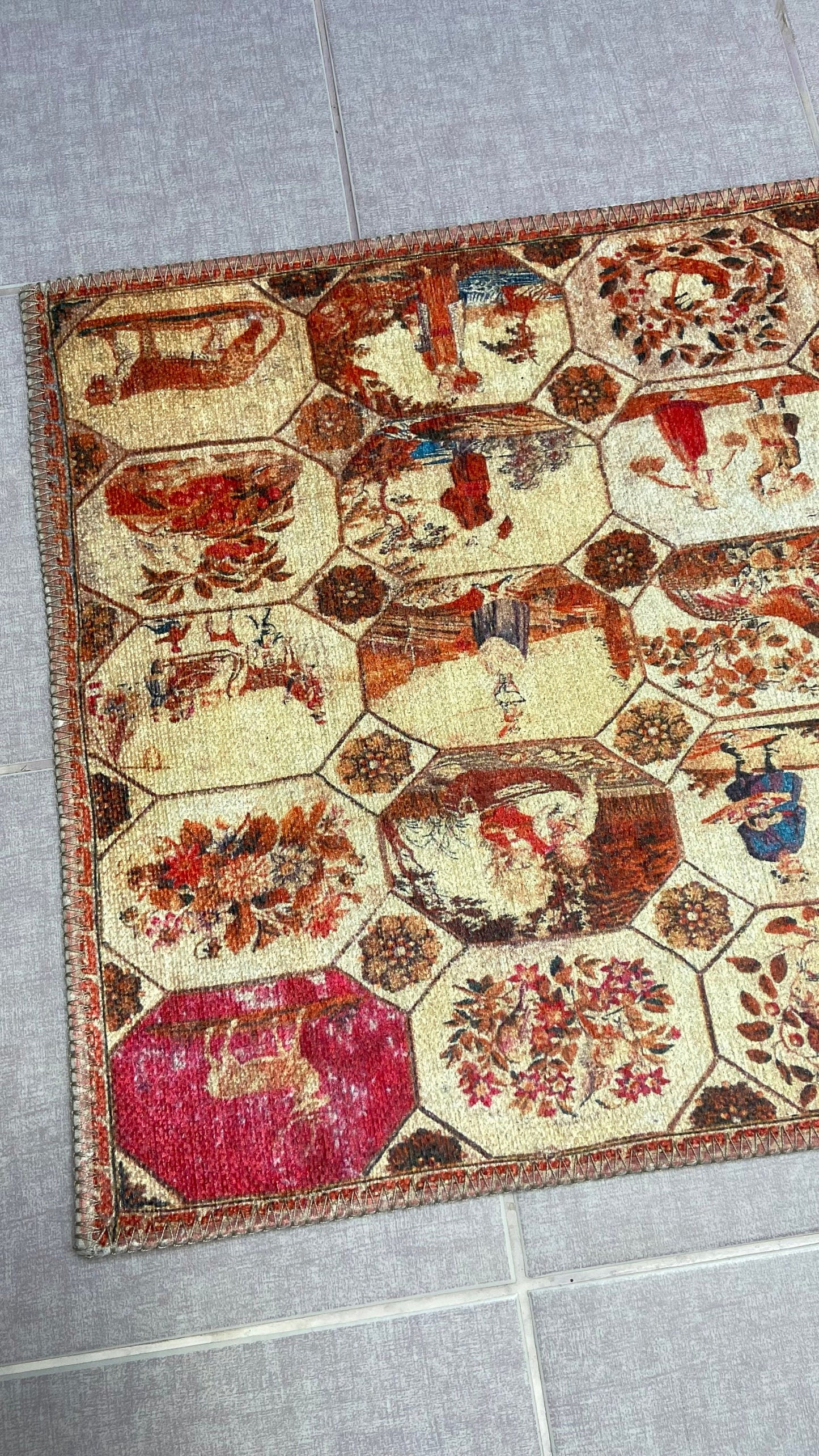 1'9x2'9 Small Rug, Human Design Rug, Washable Rug, Non-Slip Rug, Print Rug,
