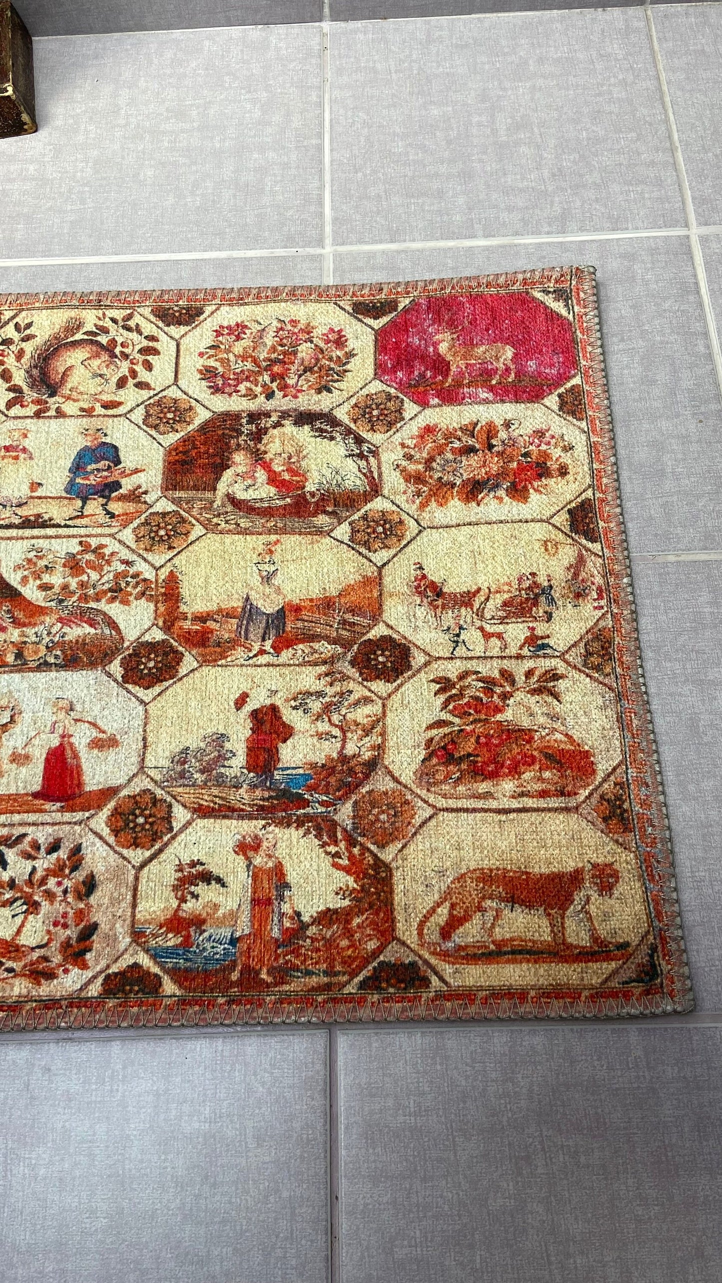 1'9x2'9 Small Rug, Human Design Rug, Washable Rug, Non-Slip Rug, Print Rug,