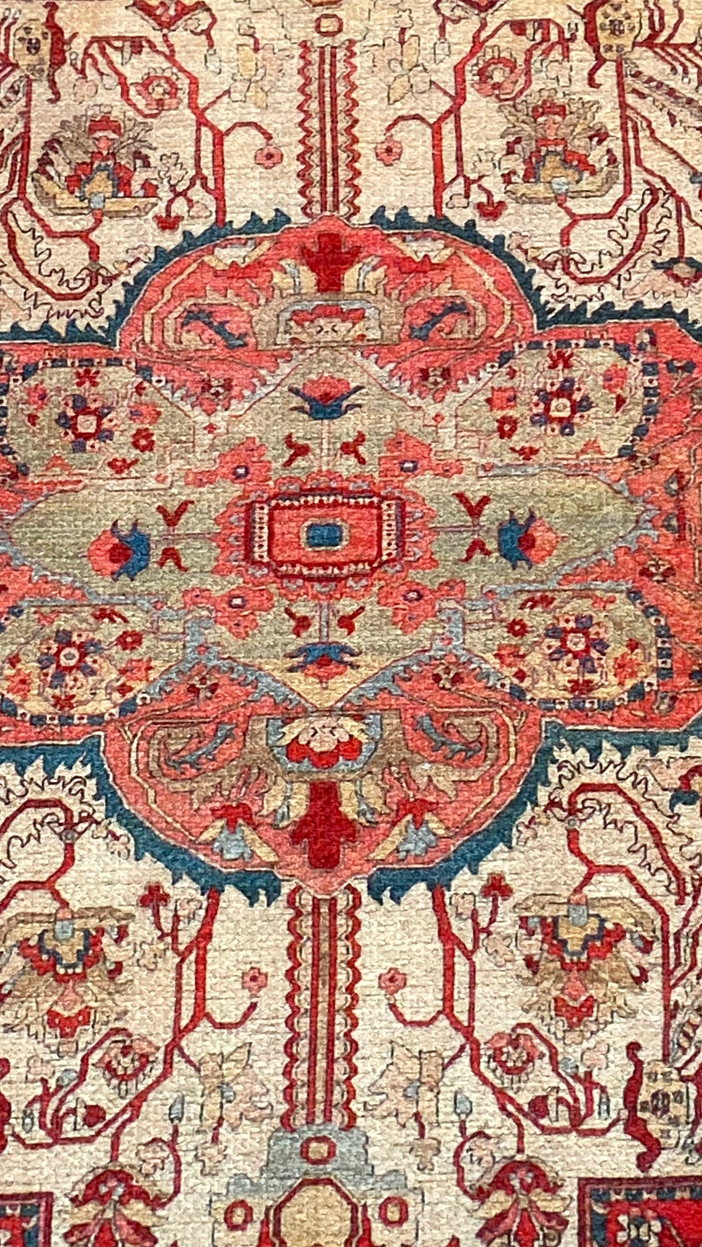Non-Slip Rug, 2x3 ft Oriental Rug, Red Small Rug, Decorative Rug