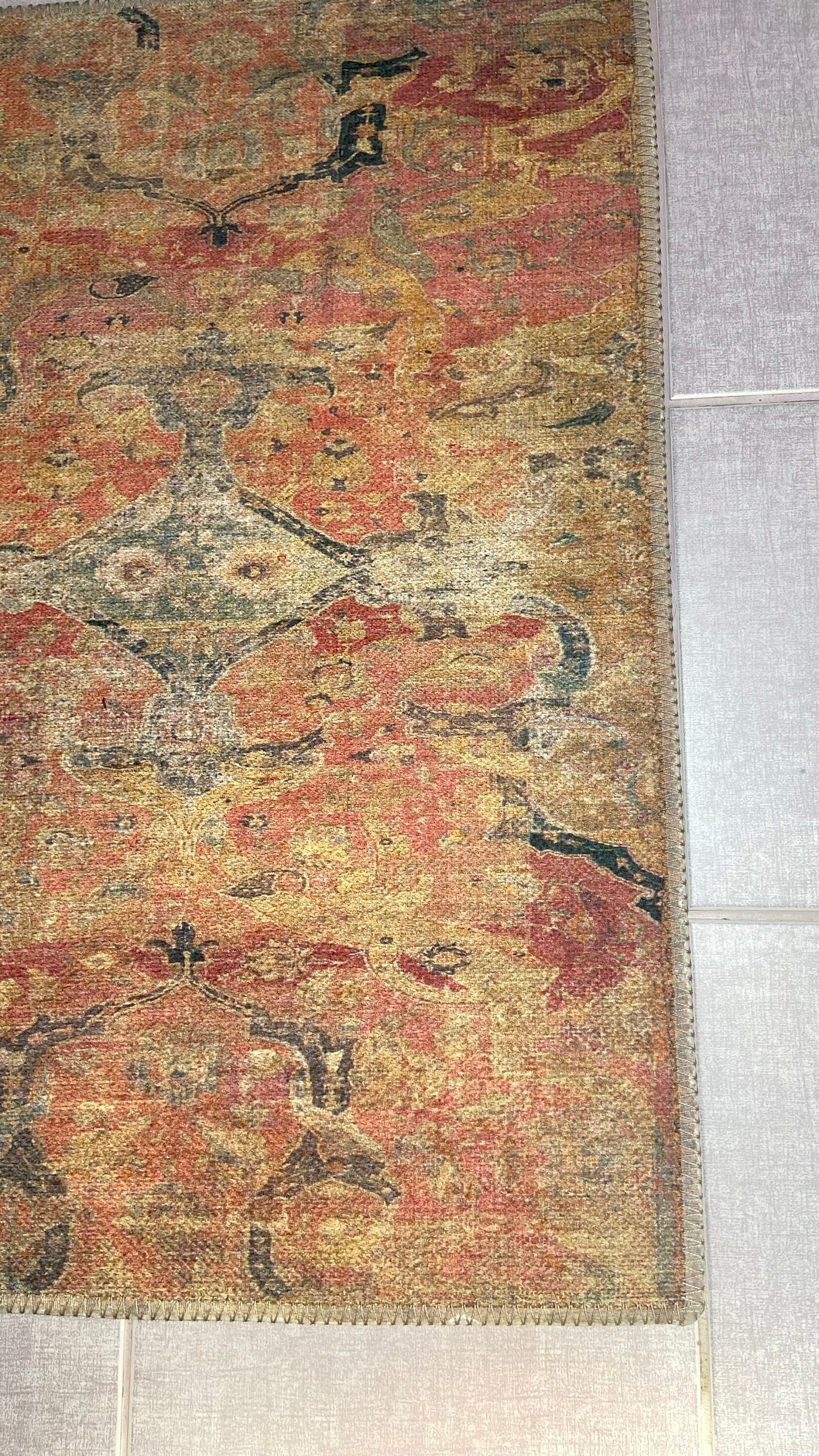 Modern Small Rug, 2x3 ft Small Rug, Red Oriental Rug, Bath mat, Bathroom Rug, Bedroom Rug