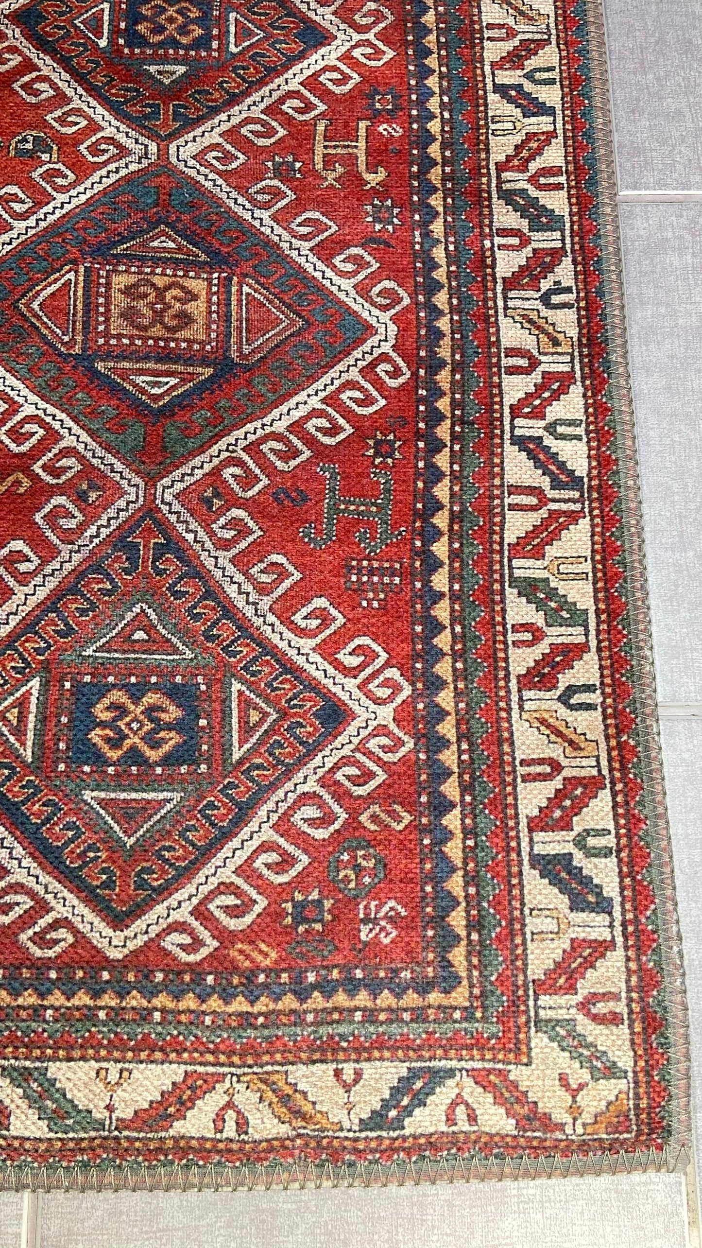 Exclusive Rug, 2x3 Small Rug, Red Small Rug, Decorative Rug, Bedroom Rug, Kelim Design Rug, Bathroom Rug