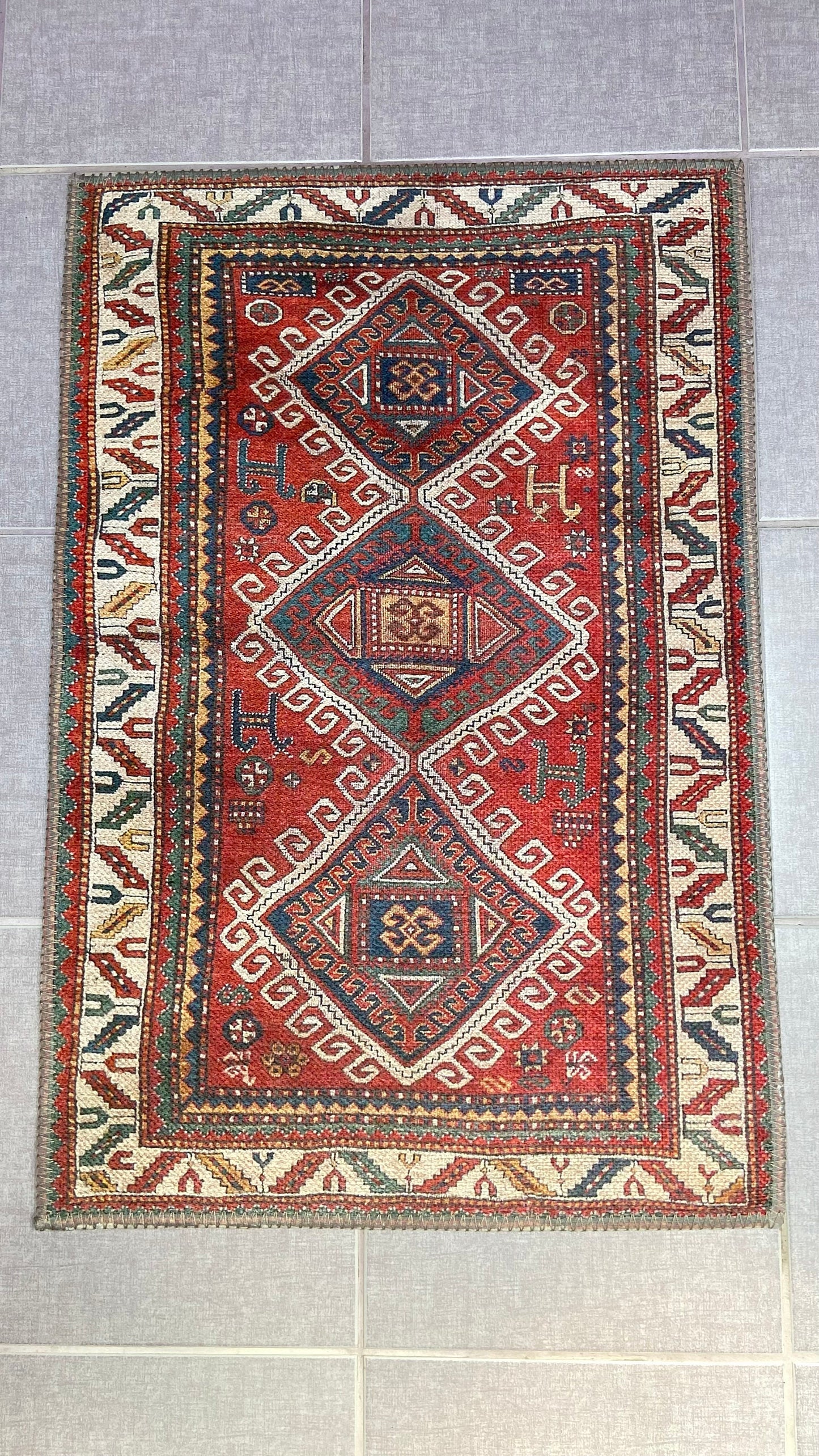 Exclusive Rug, 2x3 Small Rug, Red Small Rug, Decorative Rug, Bedroom Rug, Kelim Design Rug, Bathroom Rug