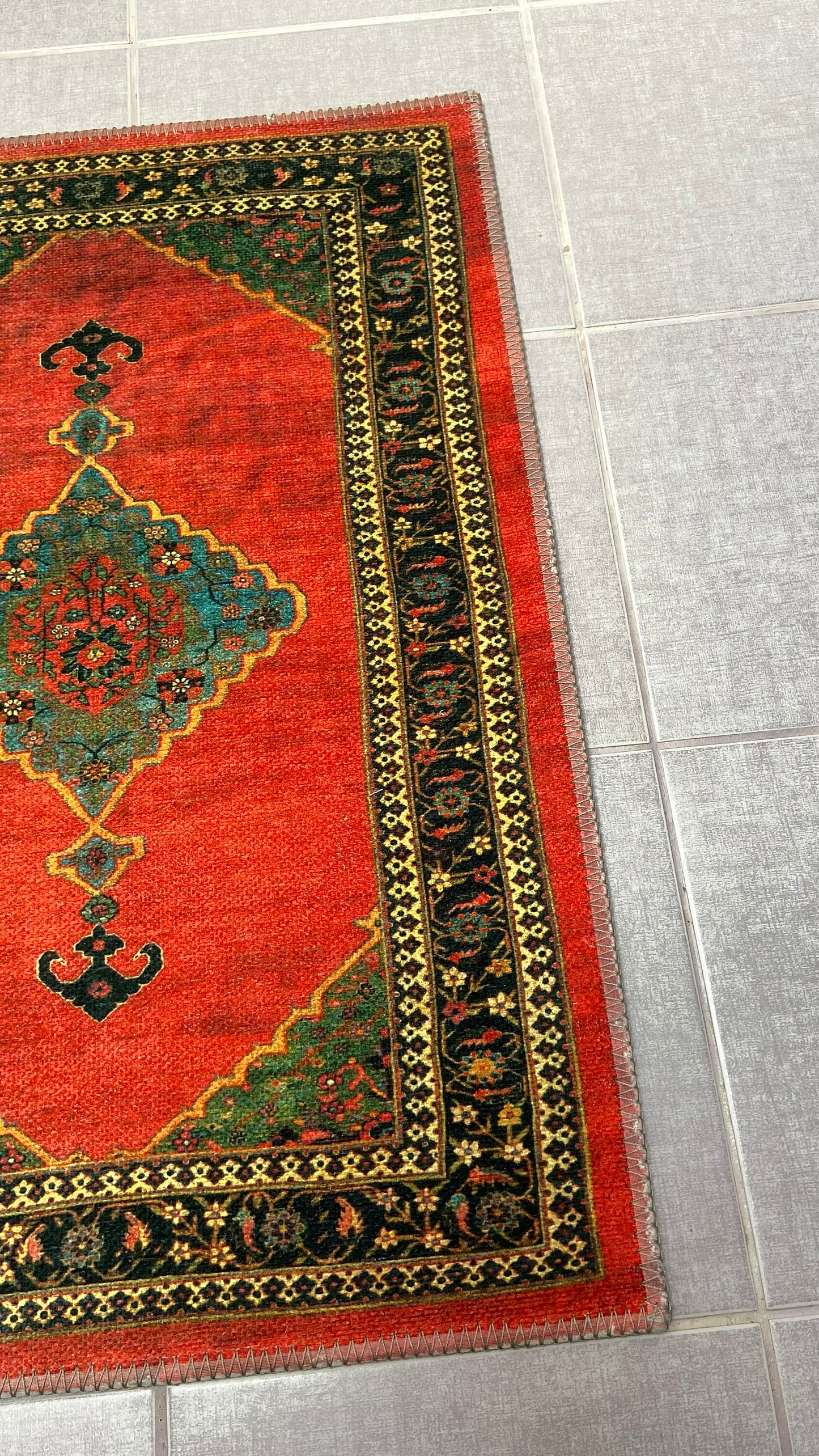 Red Small Rug, 1'9x2'9 Blue Small Rug, Oriental Rug, Green Rug
