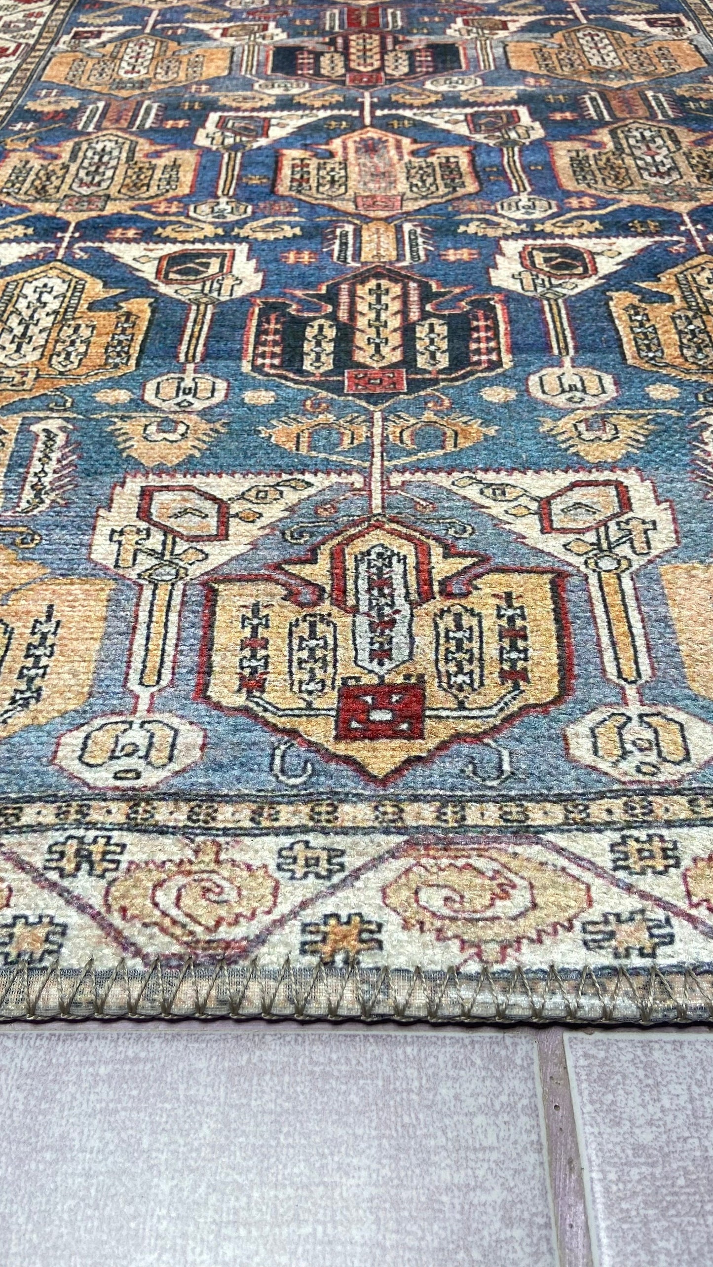 1'9 x 2'9 Blue Small Rug, Decorative Rug, Exclusive Rug, Oriental Rug, Bedroom Rug