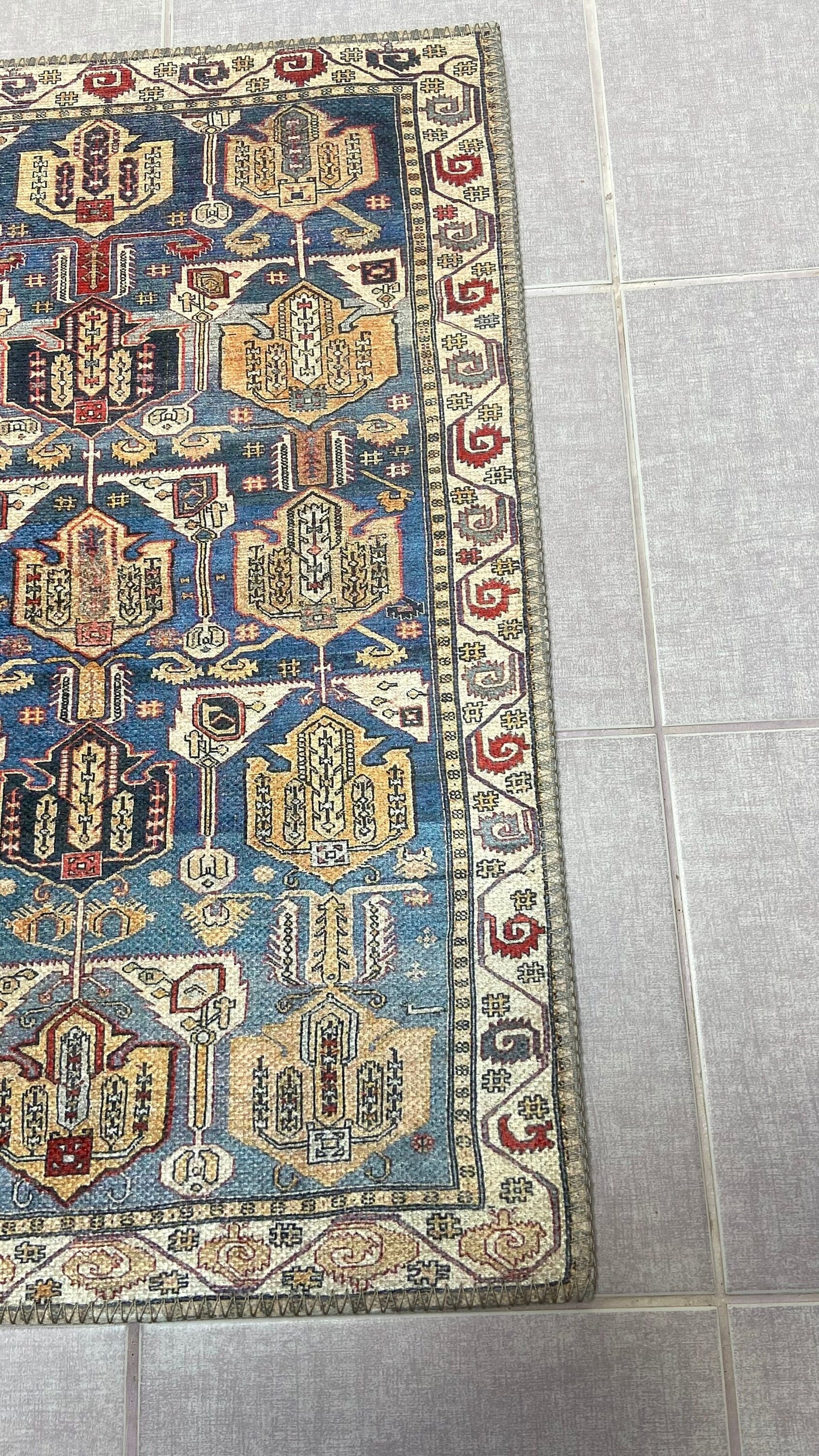 1'9 x 2'9 Blue Small Rug, Decorative Rug, Exclusive Rug, Oriental Rug, Bedroom Rug