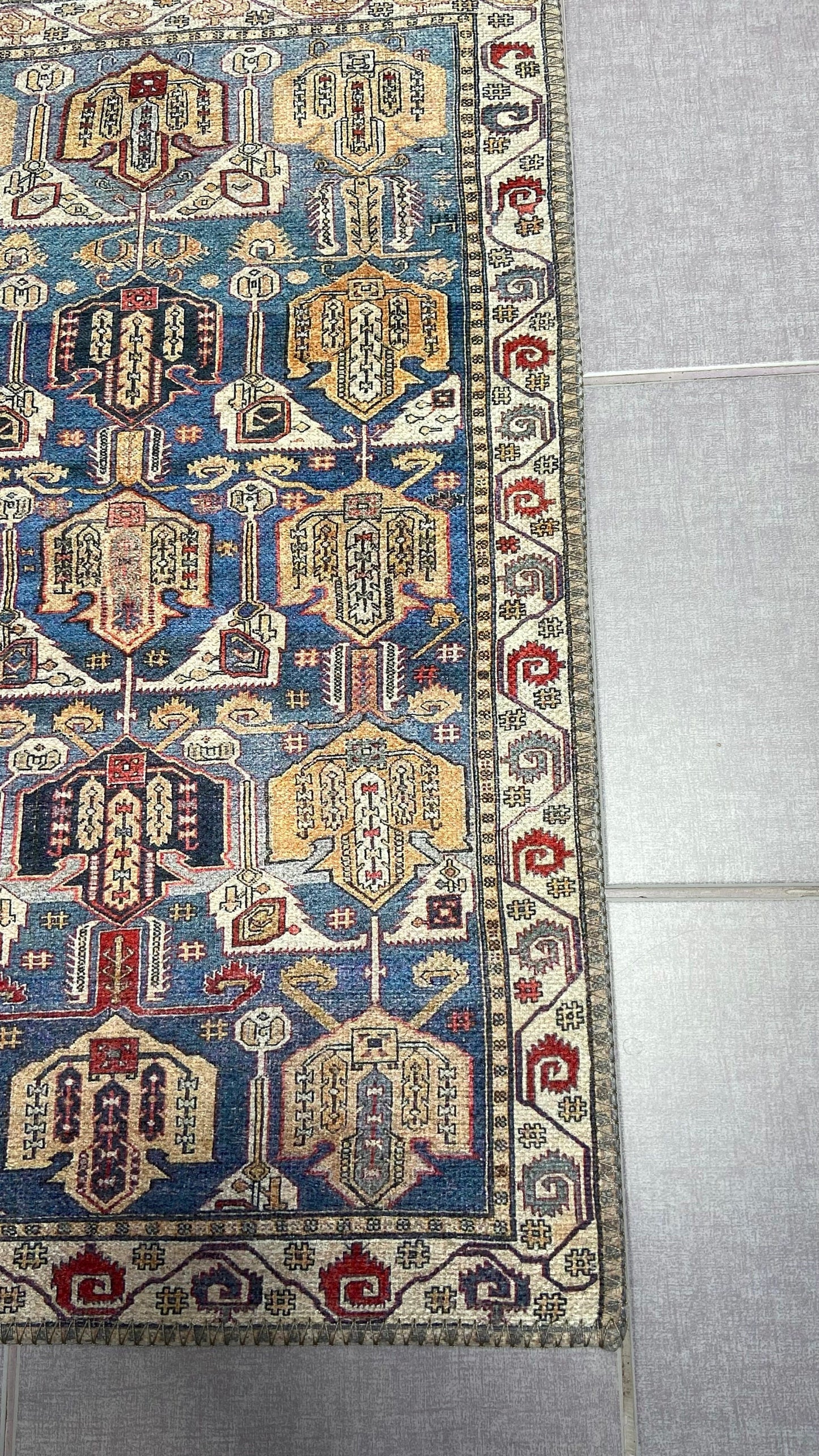 1'9 x 2'9 Blue Small Rug, Decorative Rug, Exclusive Rug, Oriental Rug, Bedroom Rug