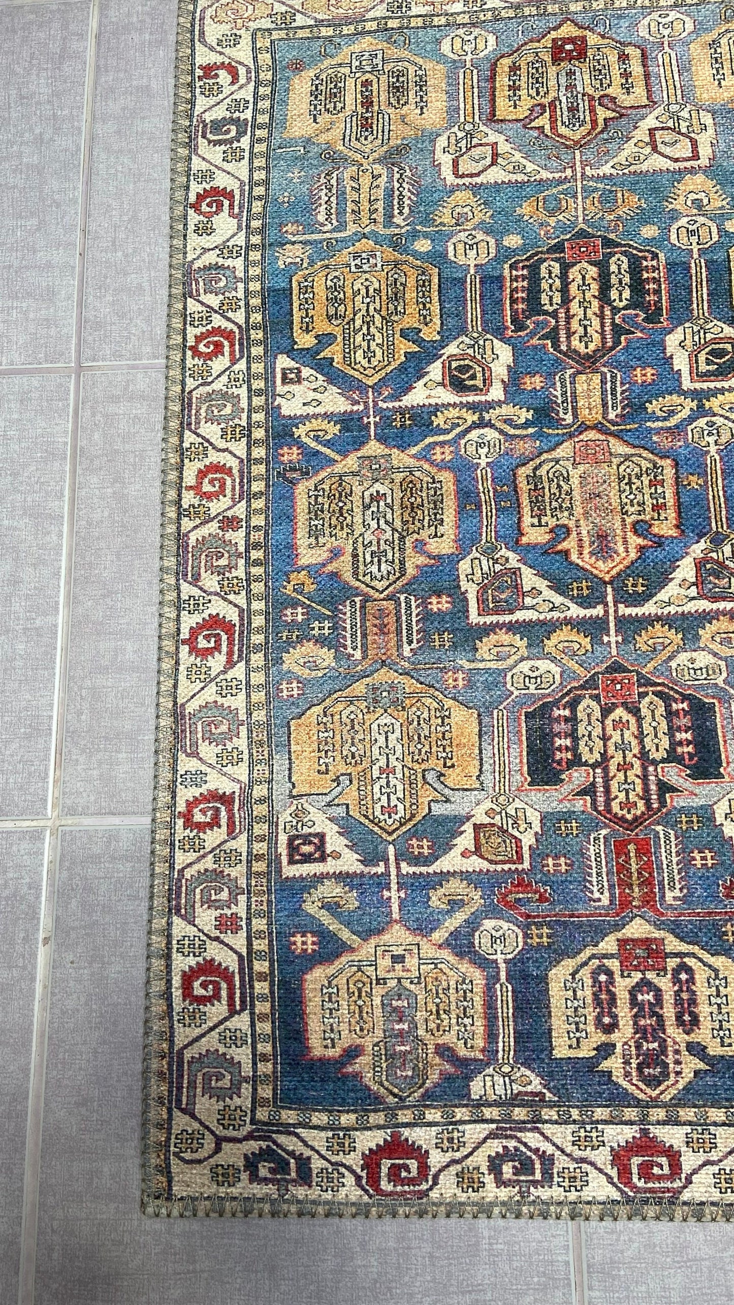1'9 x 2'9 Blue Small Rug, Decorative Rug, Exclusive Rug, Oriental Rug, Bedroom Rug