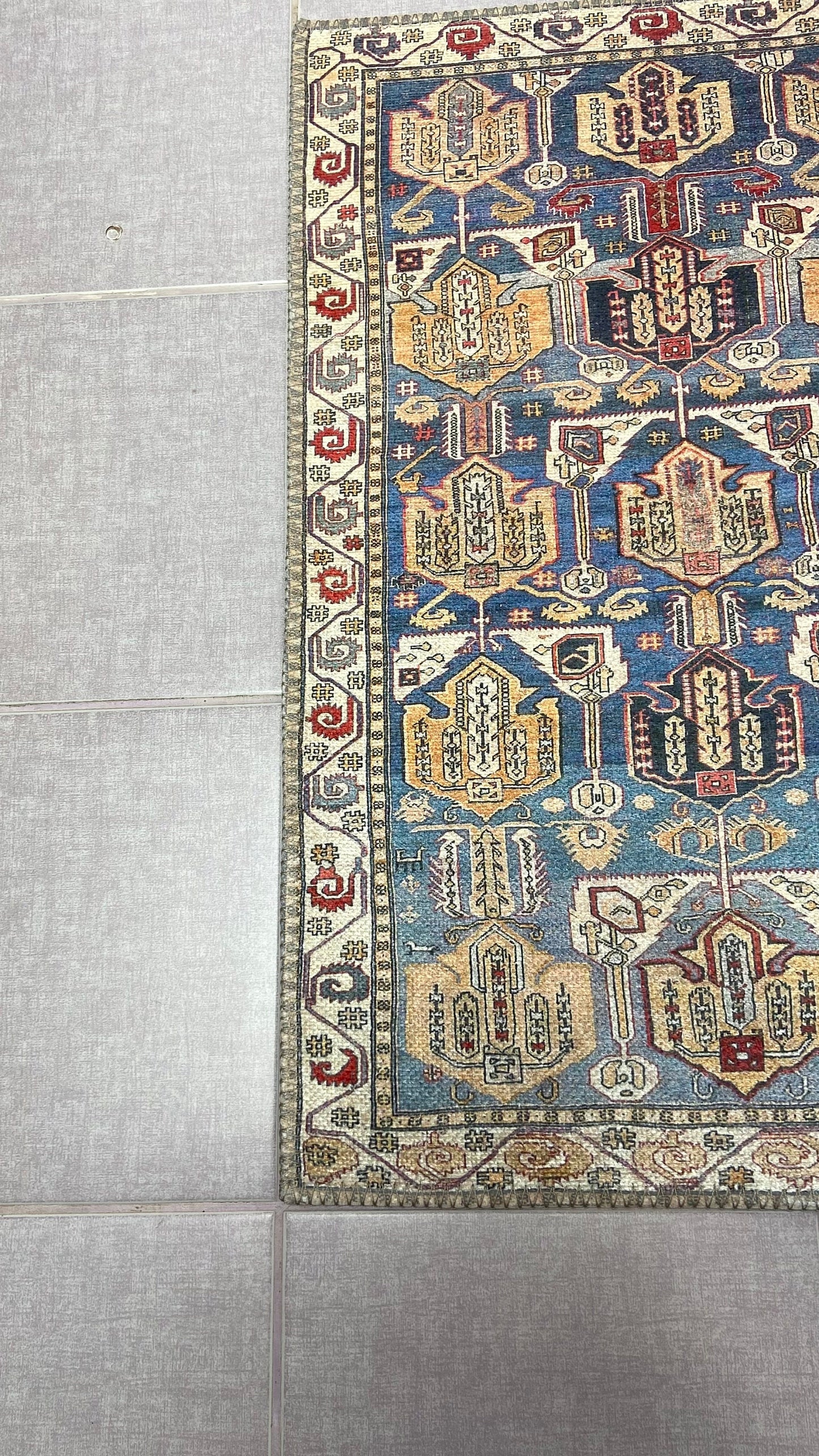 1'9 x 2'9 Blue Small Rug, Decorative Rug, Exclusive Rug, Oriental Rug, Bedroom Rug