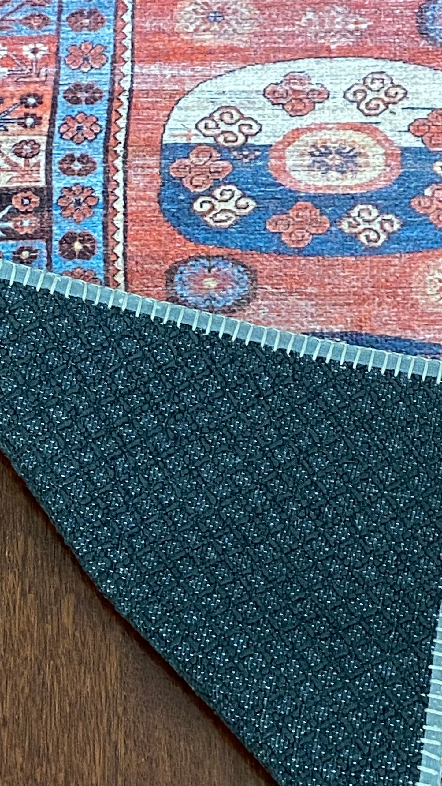 2x3 Ft Blue and Beige Rug, Small Rug, Bathroom Rug, Kitchen Rug