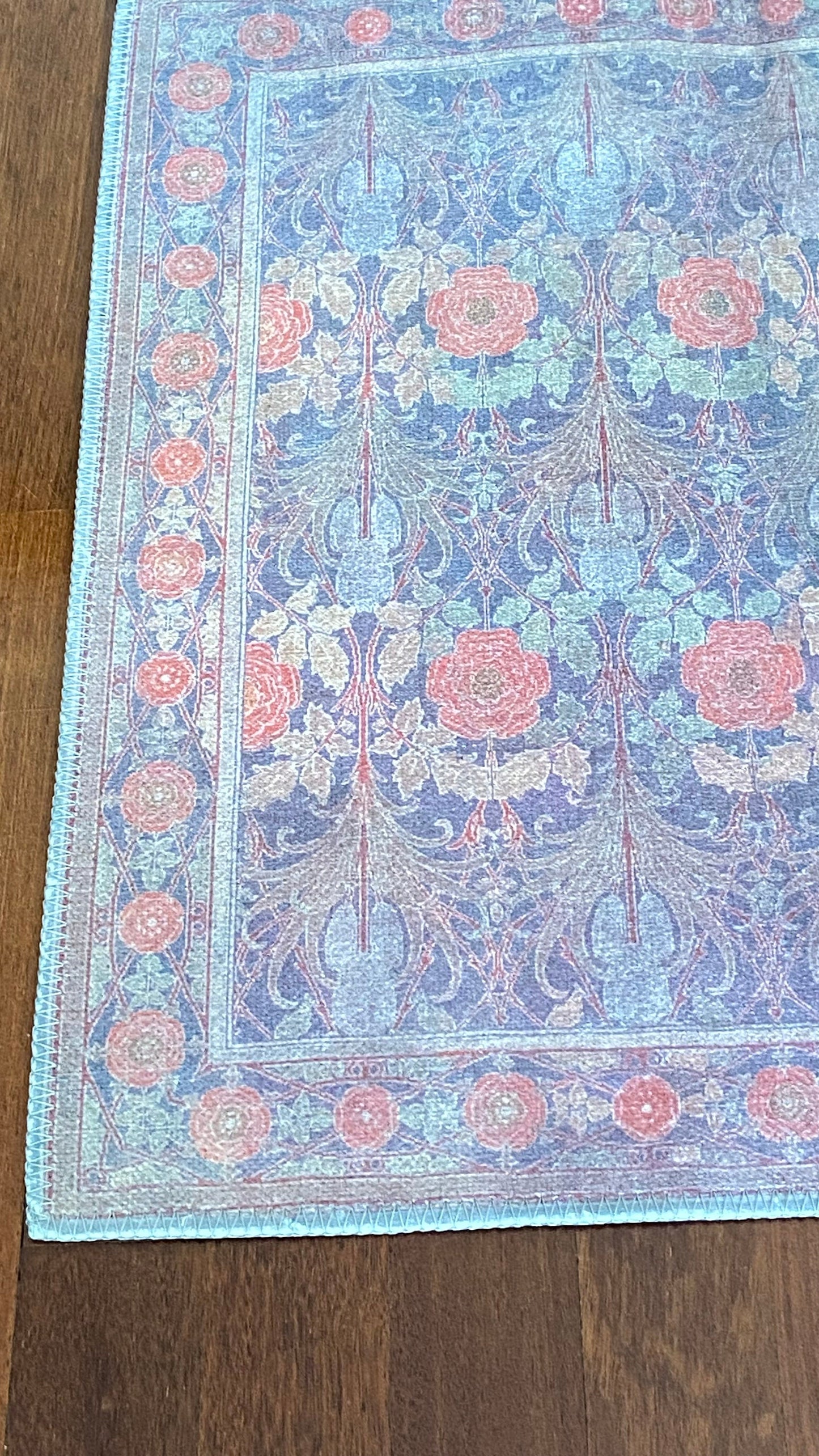2x3 Floral Rug, Gray and Green Small Rug, Kitchen Rug