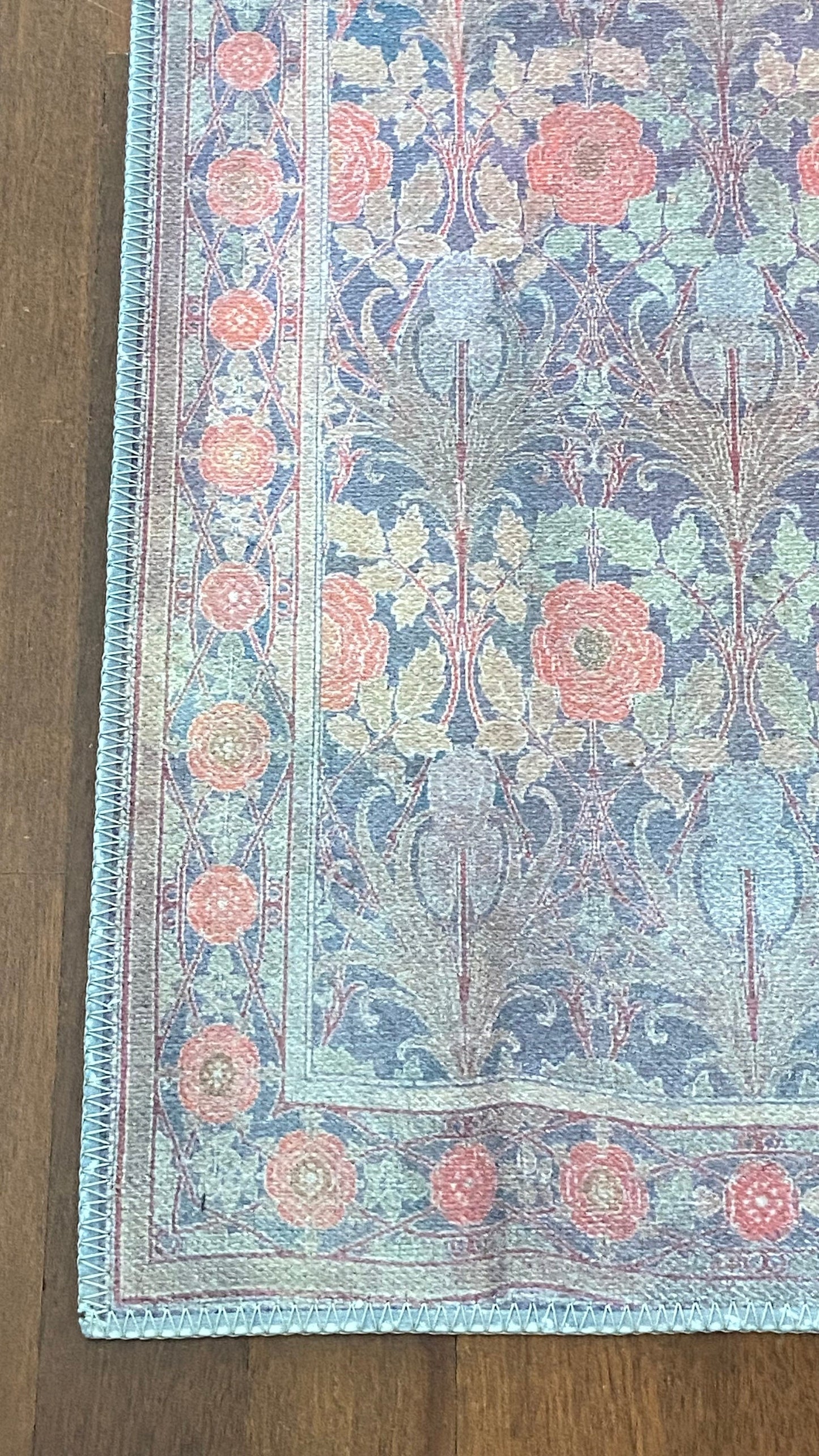 2x3 Floral Rug, Gray and Green Small Rug, Kitchen Rug