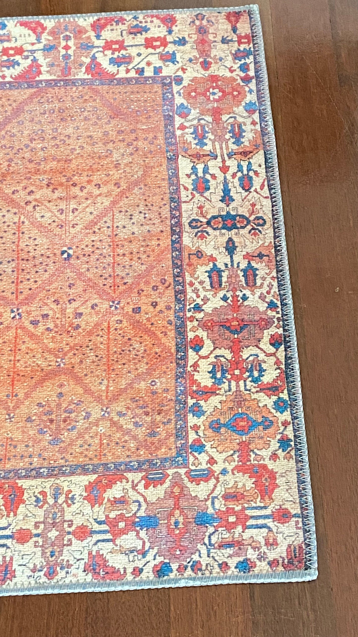 Oriental Small Rug, 2x3 ft Bathroom Rug, Bedroom Rug, Decorative Rug, Home Gift Rug, Exclusive Rug, Orange Small Rug, Washable Rug