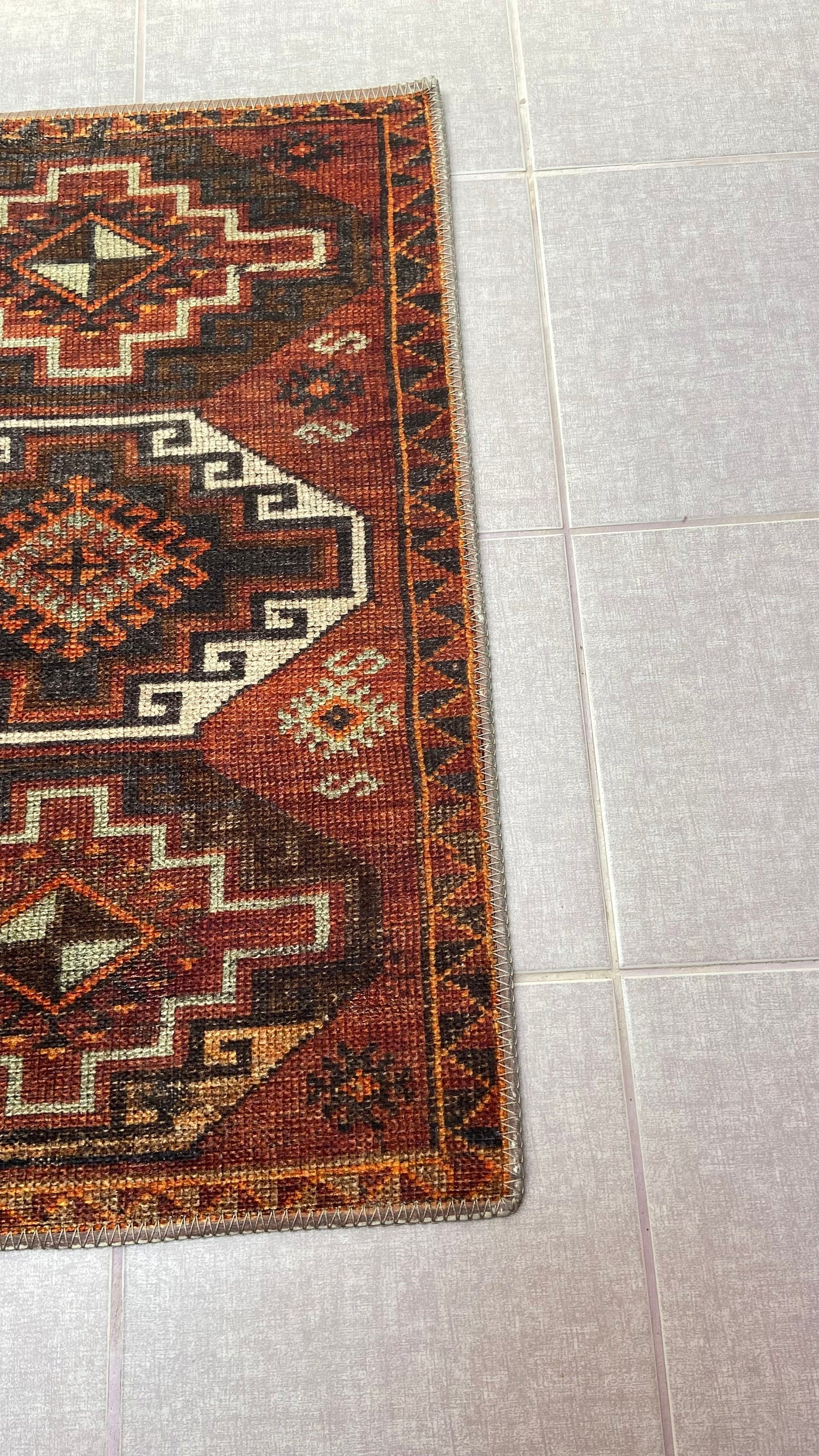 1'9 x 2'9 Small Rug, Brown,Honey and Beige ,Washable Rug, Non-Slip Rug