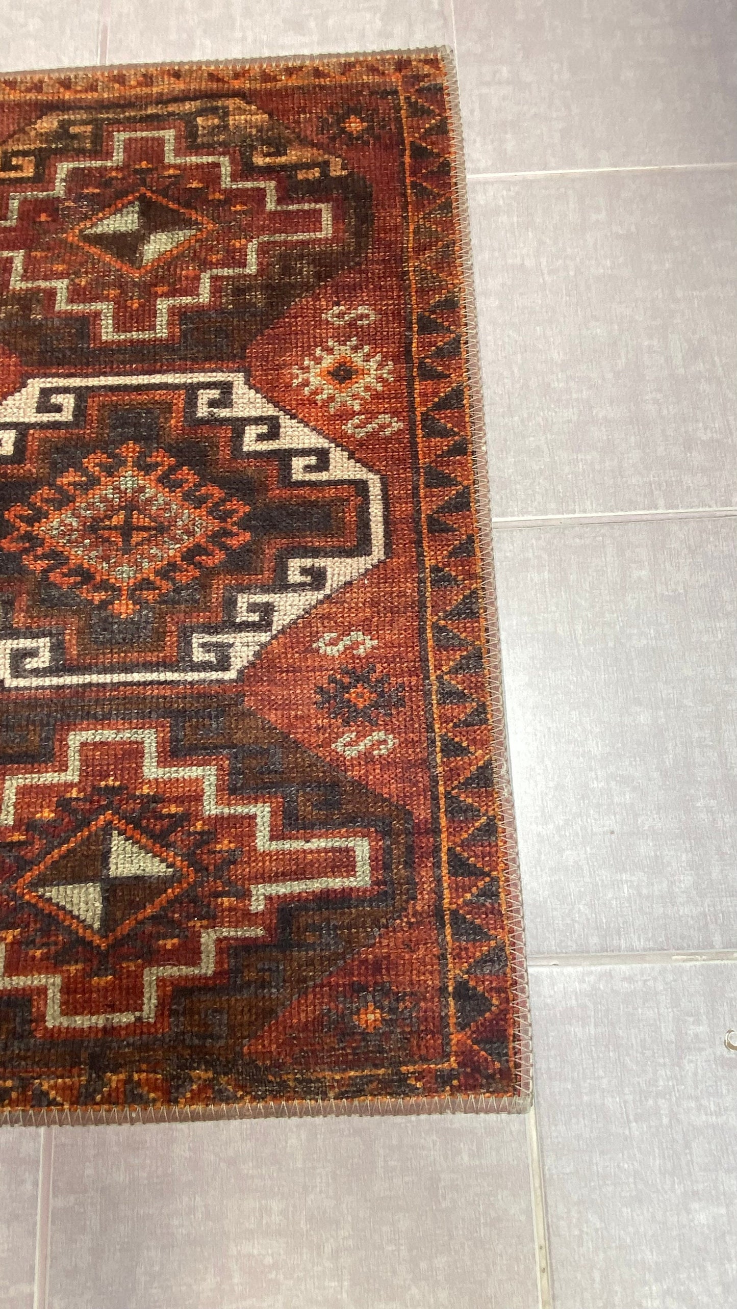 1'9 x 2'9 Small Rug, Brown,Honey and Beige ,Washable Rug, Non-Slip Rug