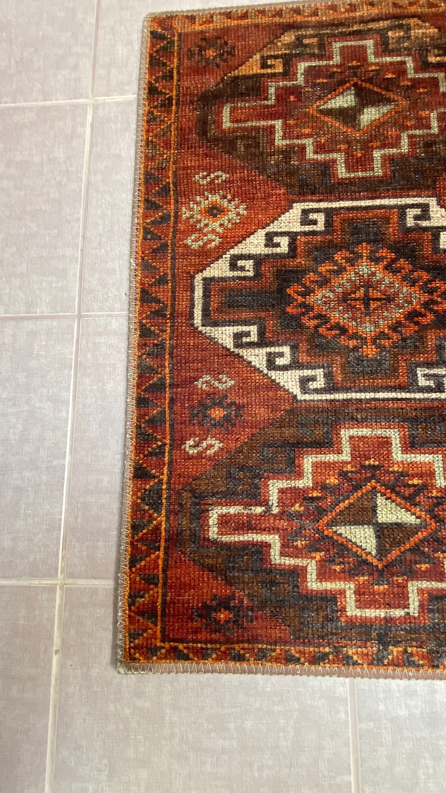 1'9 x 2'9 Small Rug, Brown,Honey and Beige ,Washable Rug, Non-Slip Rug