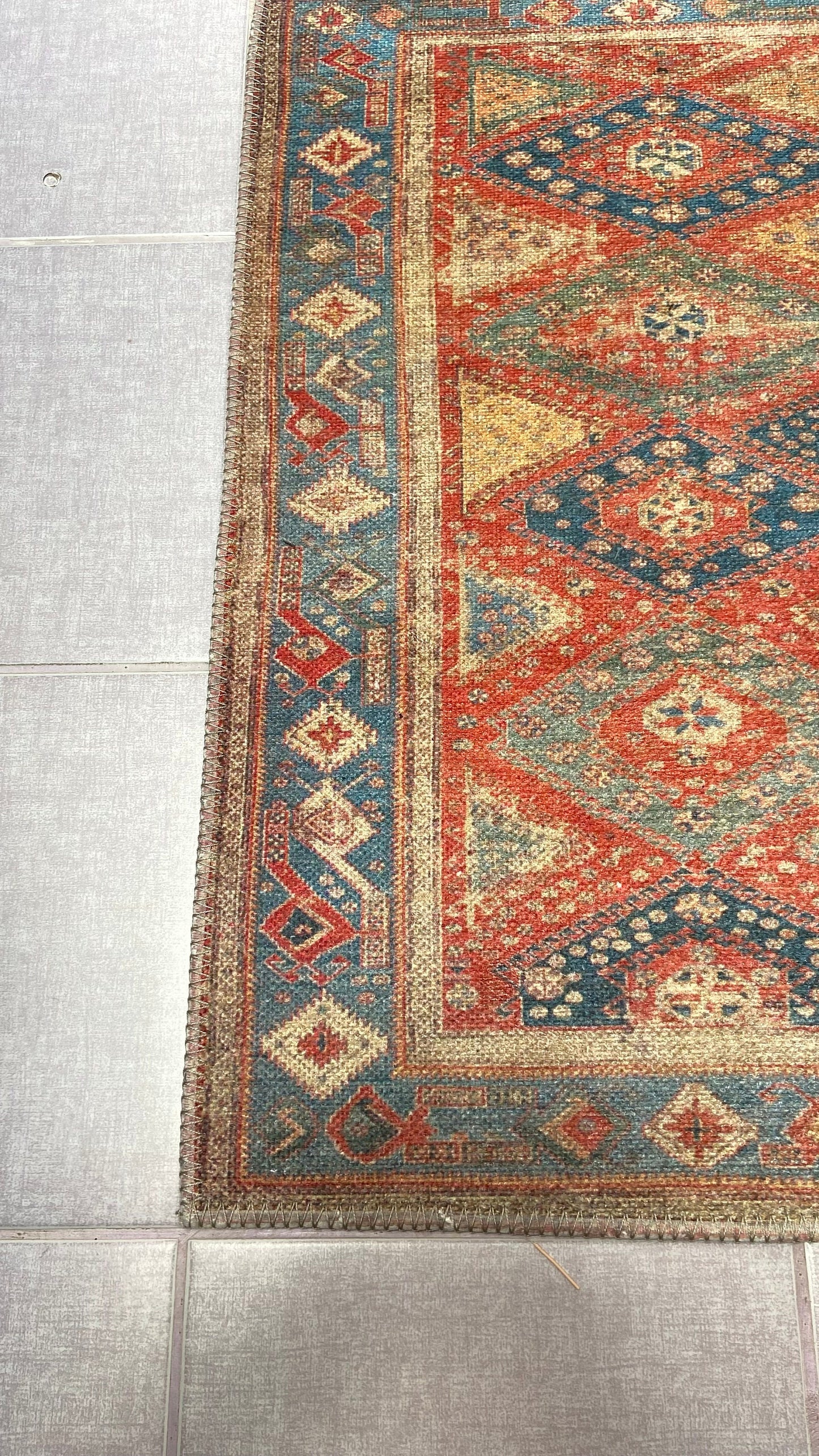 Geometric Design Rug, 2x3 ft Small Rug, Entryway Rug, Print Rug, Washable Rug