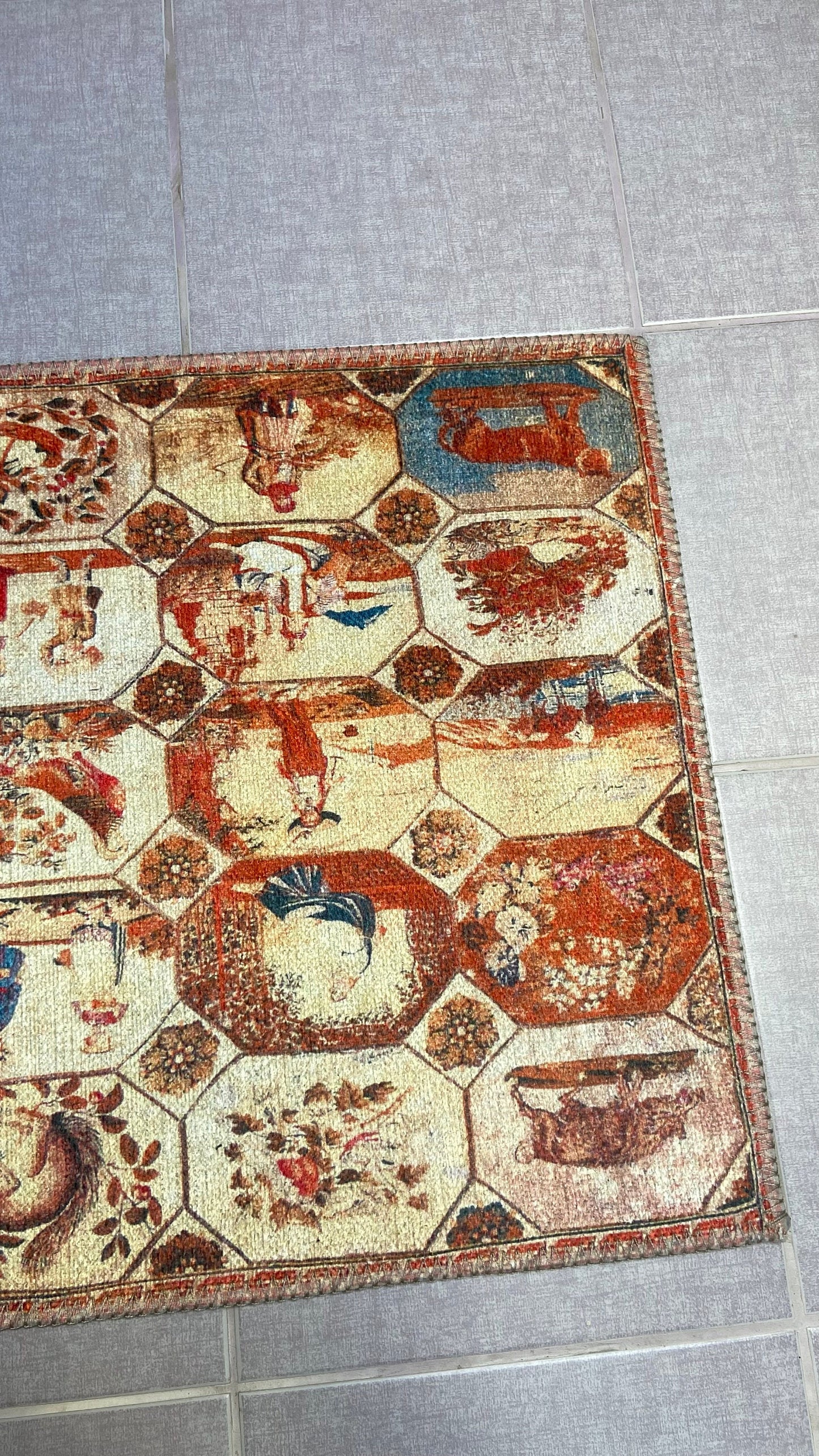 1'9x2'9 Small Rug, Human Design Rug, Washable Rug, Non-Slip Rug, Print Rug,