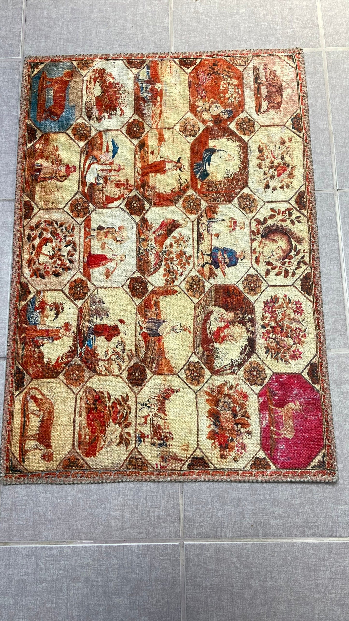 1'9x2'9 Small Rug, Human Design Rug, Washable Rug, Non-Slip Rug, Print Rug,