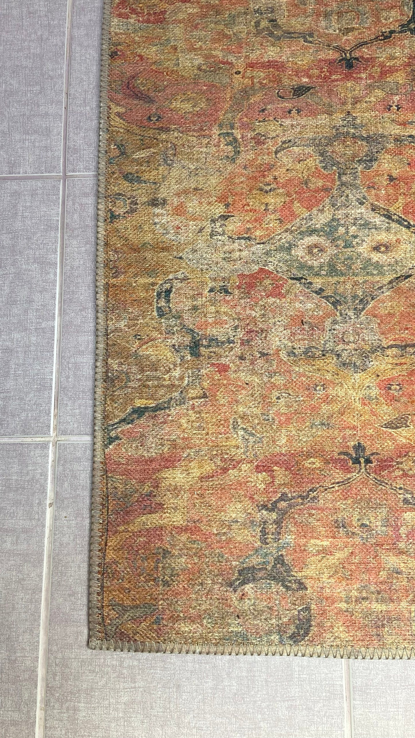 Modern Small Rug, 2x3 ft Small Rug, Red Oriental Rug, Bath mat, Bathroom Rug, Bedroom Rug