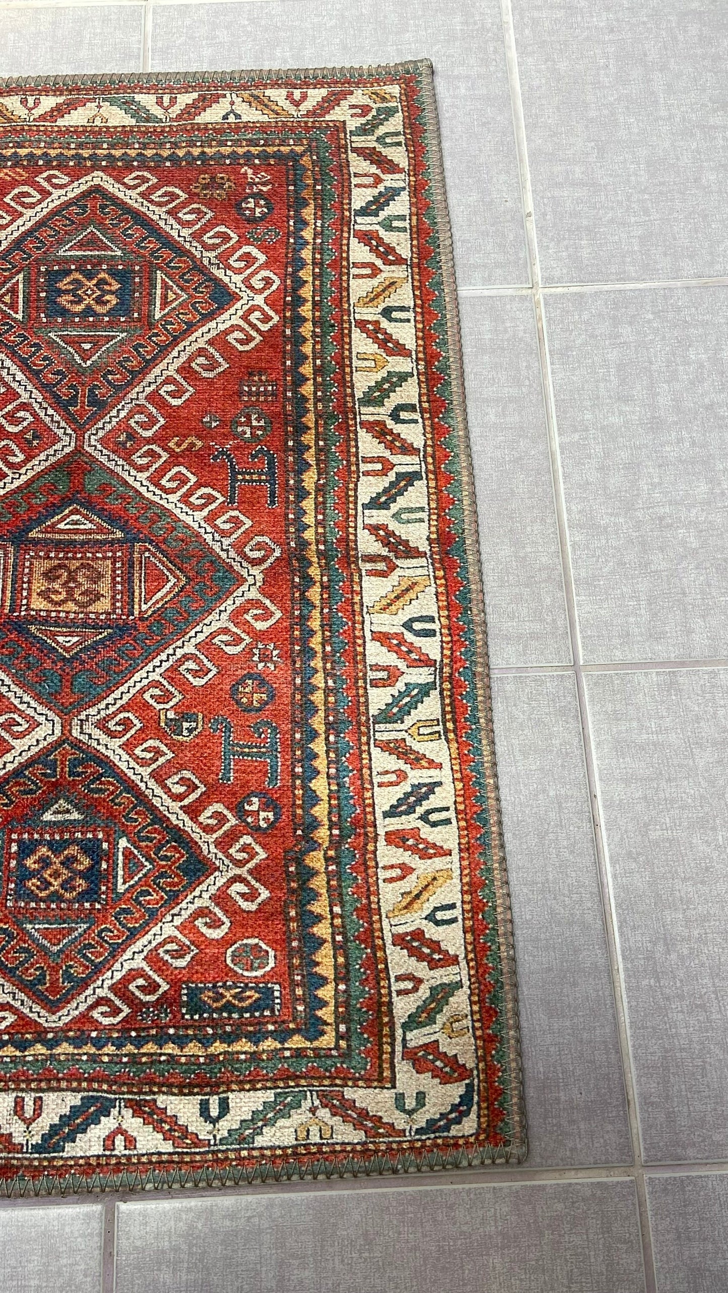 Exclusive Rug, 2x3 Small Rug, Red Small Rug, Decorative Rug, Bedroom Rug, Kelim Design Rug, Bathroom Rug