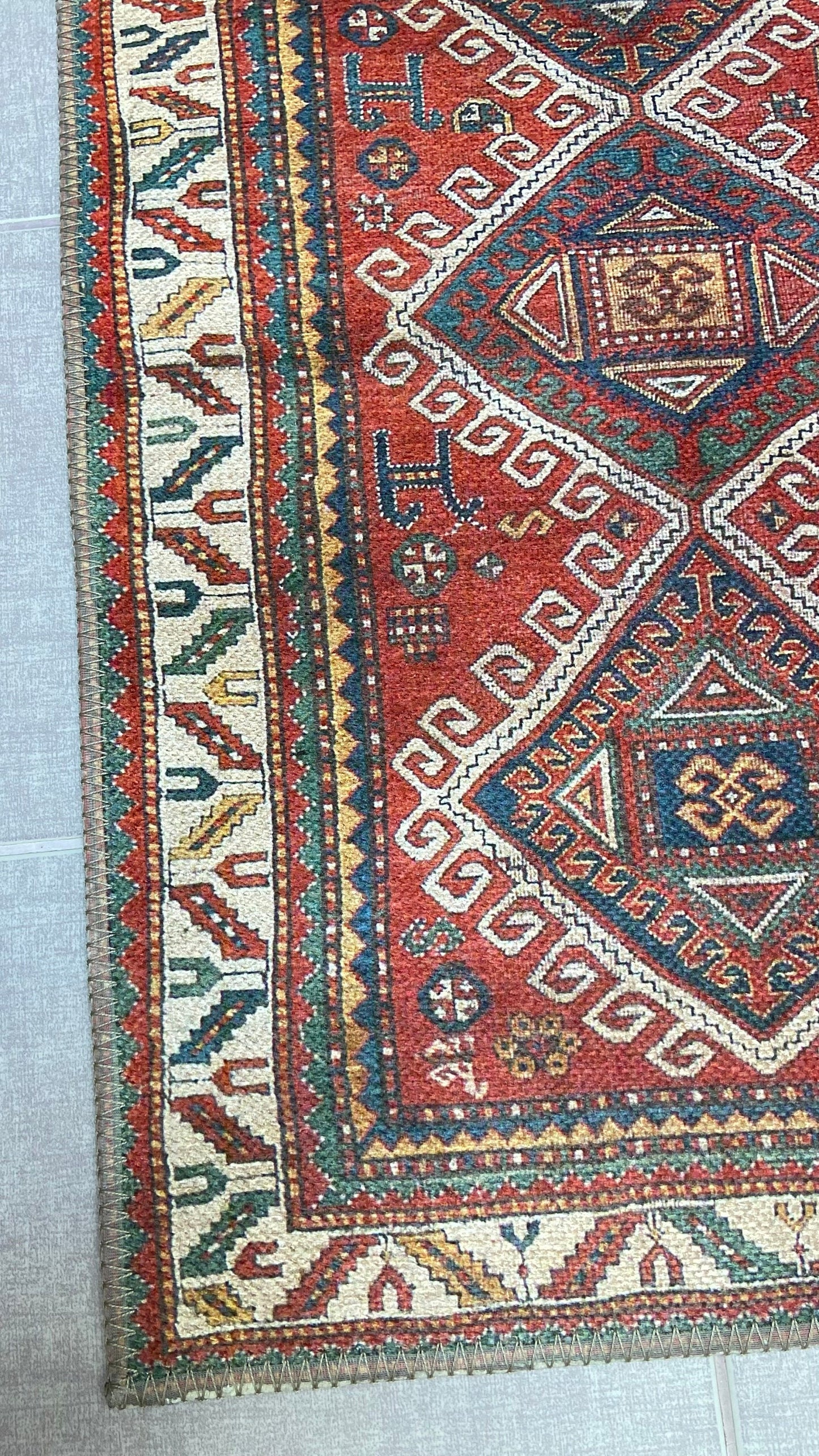 Exclusive Rug, 2x3 Small Rug, Red Small Rug, Decorative Rug, Bedroom Rug, Kelim Design Rug, Bathroom Rug