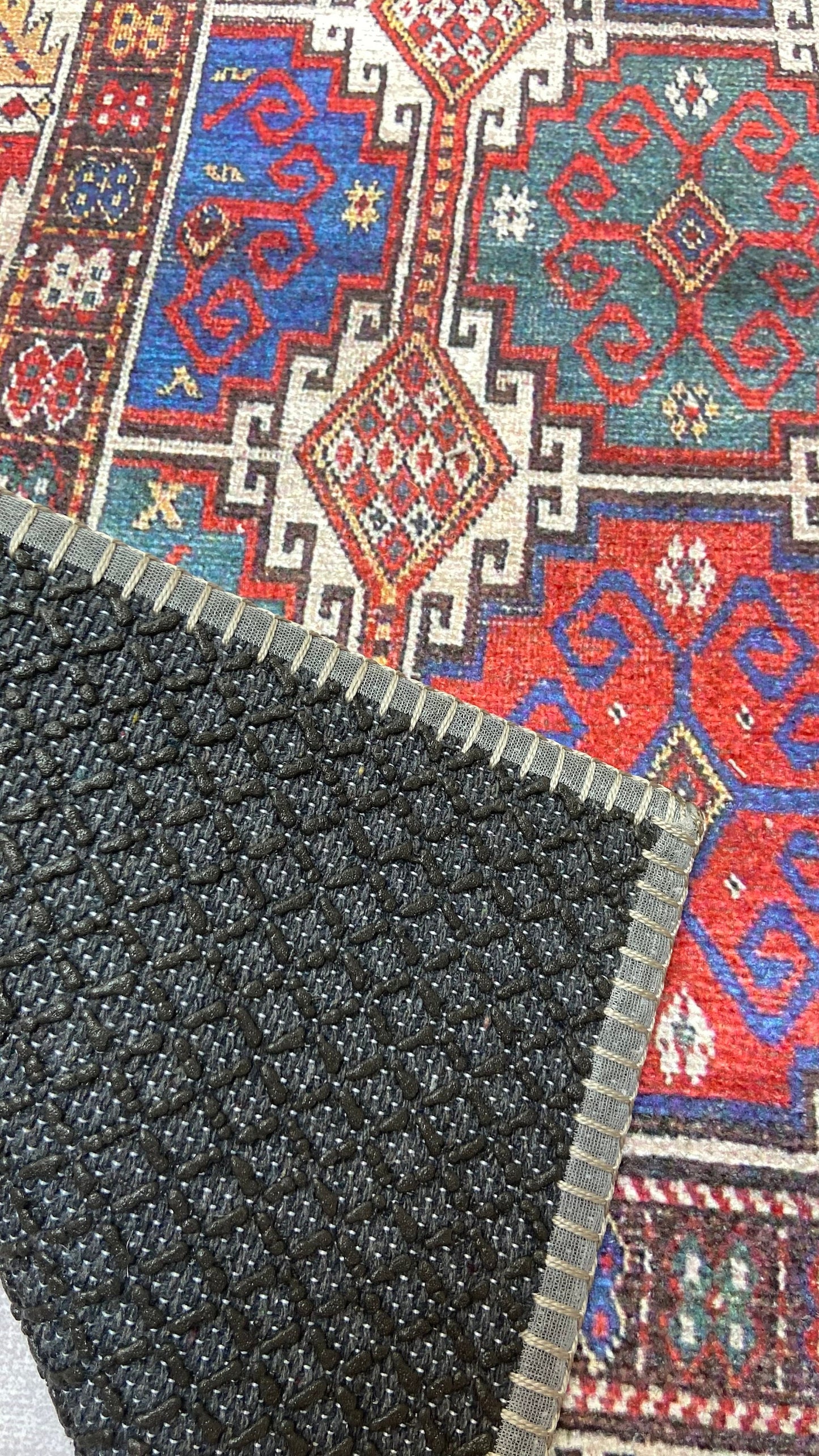2X3 ft Small Rug, Blue Rug, Red Rug, Kelim Design Rug