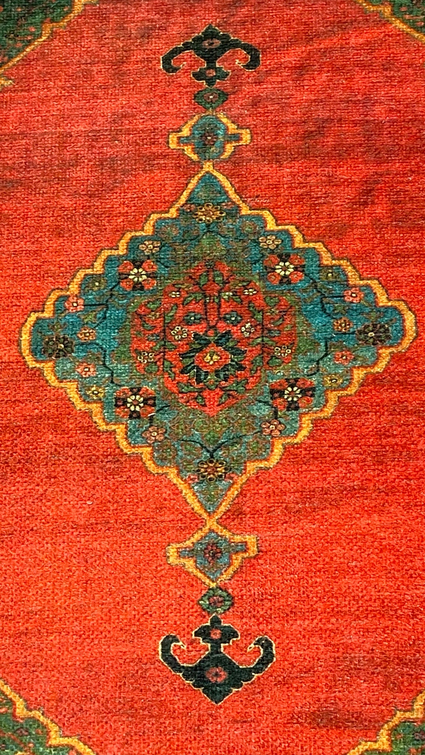 Red Small Rug, 1'9x2'9 Blue Small Rug, Oriental Rug, Green Rug