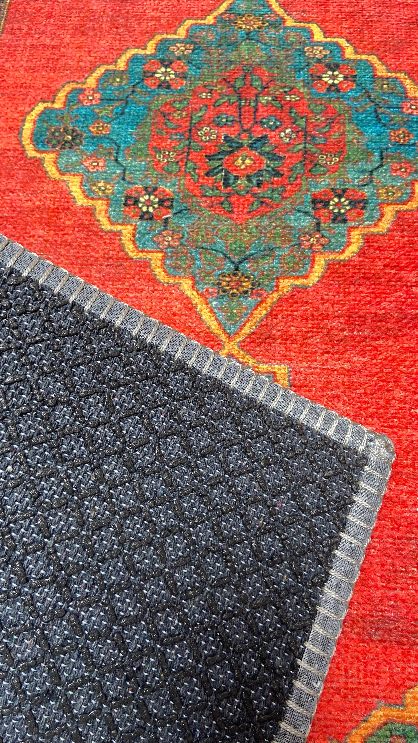 Red Small Rug, 1'9x2'9 Blue Small Rug, Oriental Rug, Green Rug