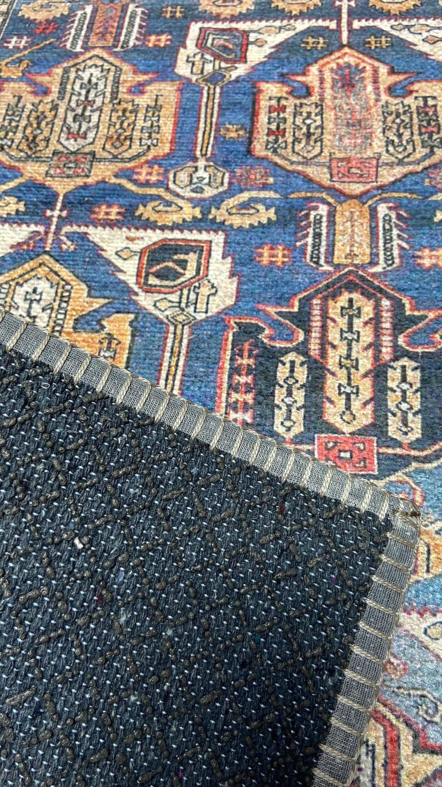 1'9 x 2'9 Blue Small Rug, Decorative Rug, Exclusive Rug, Oriental Rug, Bedroom Rug