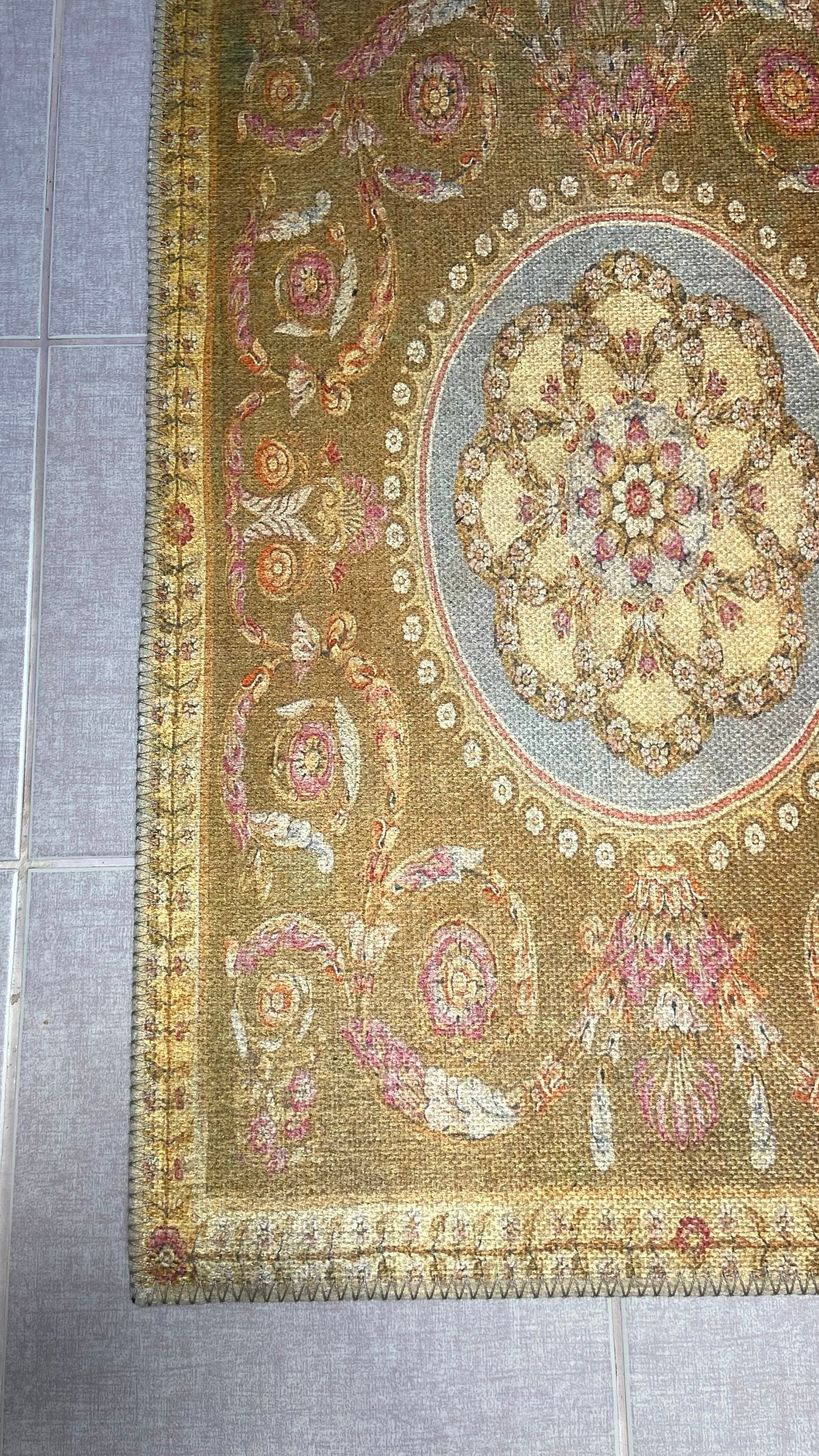 Decorative Small Rug, 2x3 ft Yellow Small Rug, Oriental Rug, Bedroom Rug, Livingroom Rug