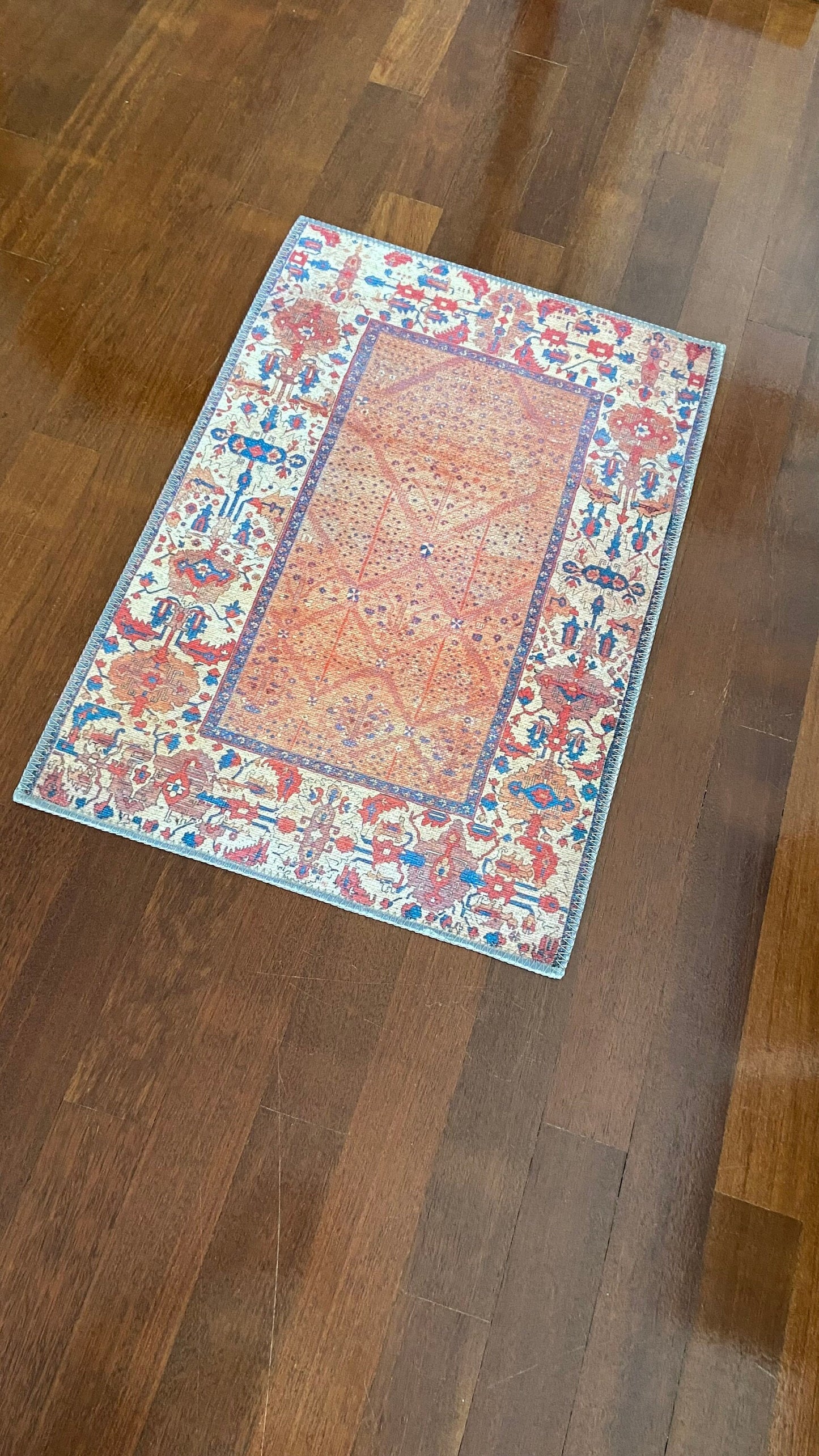 Oriental Small Rug, 2x3 ft Bathroom Rug, Bedroom Rug, Decorative Rug, Home Gift Rug, Exclusive Rug, Orange Small Rug, Washable Rug