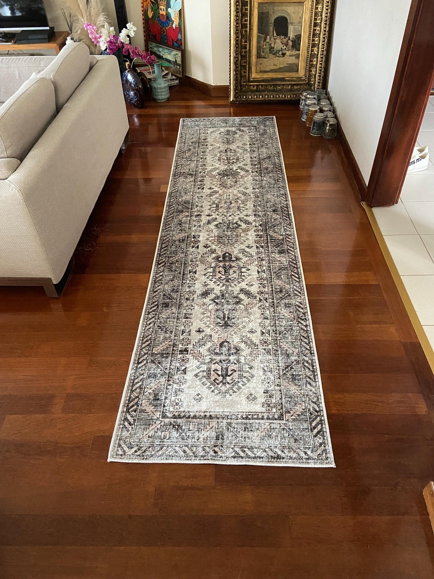 Beige Runner Rug, 3x10 Green Runner Rug, 2x9 Runner Rug, Kitchen Runner Rug, Hallway Rug, Non Slip Runner Rug
