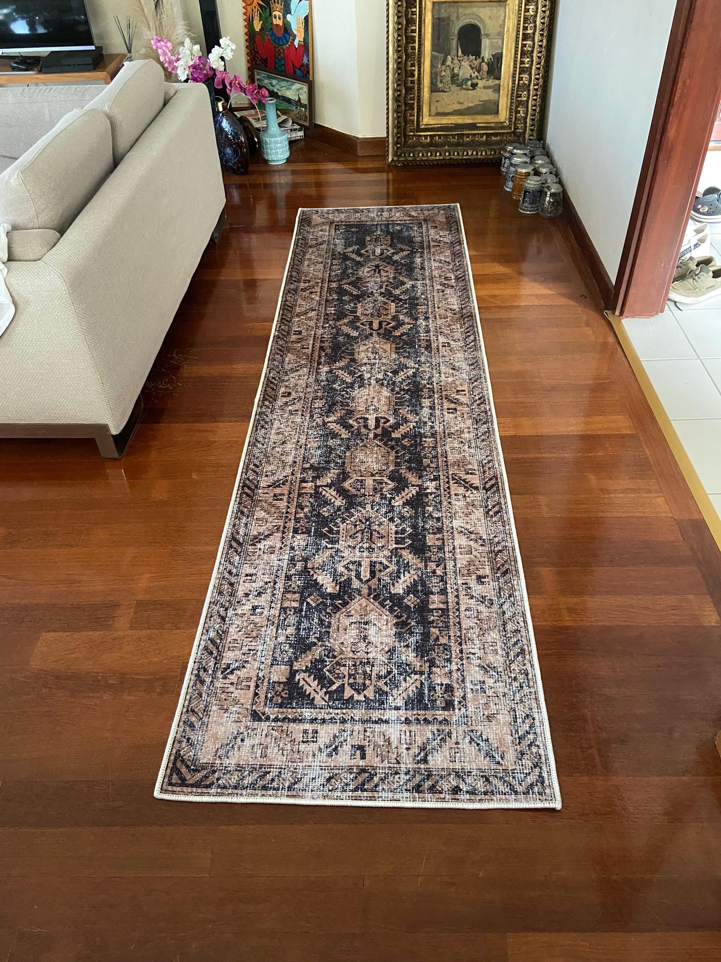 Hallway Rug, 3x10 Runner Rug, 2x9 Black Runner Rug, Beige Runner Rug, Non Slip Rug, Washable Rug, Kitchen Ruuner Rug, Bedroom Rug