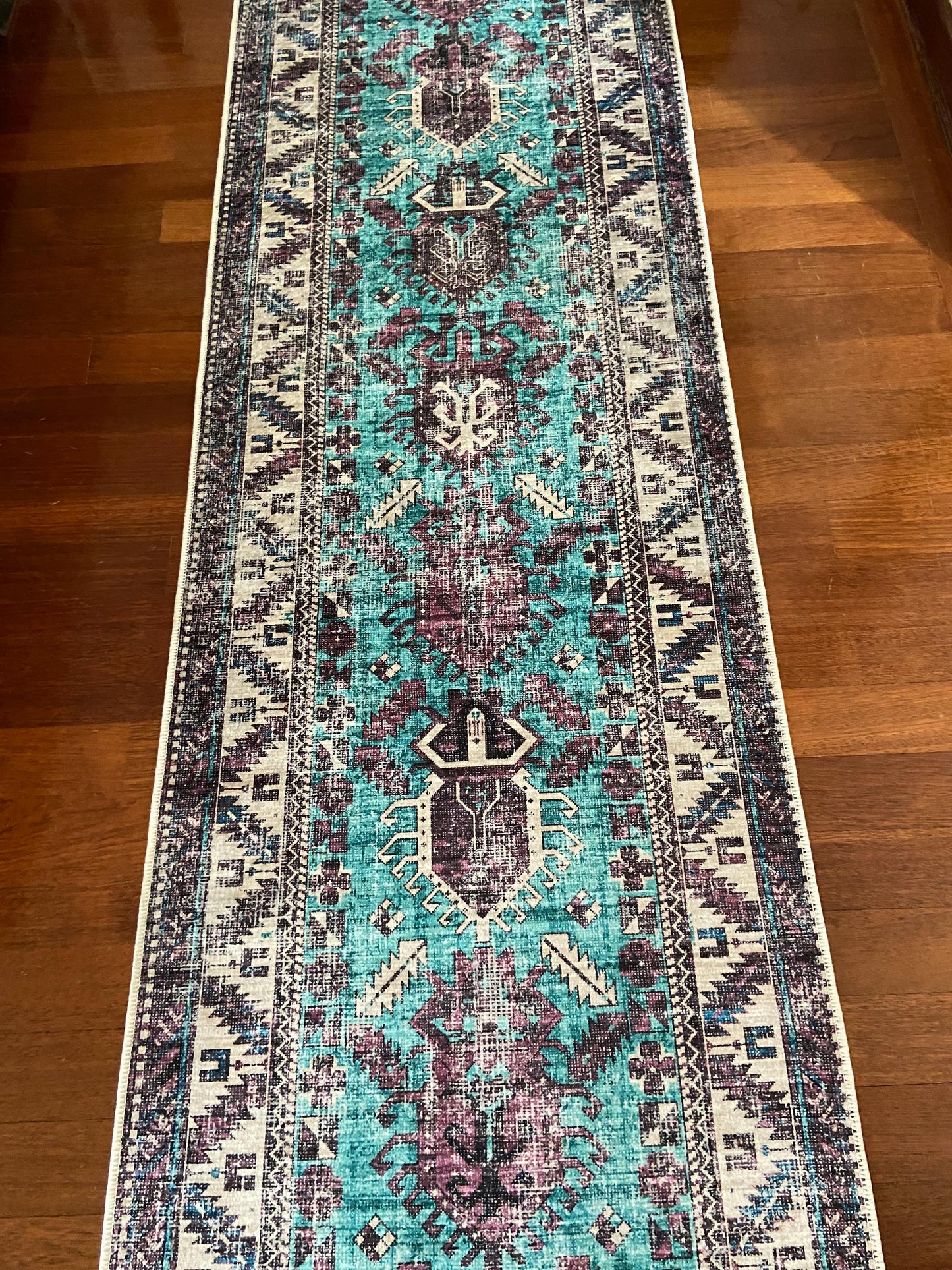 Purple Runner Rug, 3x10 Runner Rug, Hallway Rug, Non Slip Rug, Washable Rug, Turquoise Runner Rug, Kitchen Rug, Bedroom Rug