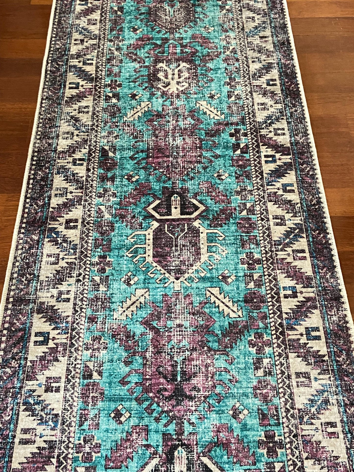 Purple Runner Rug, 3x10 Runner Rug, Hallway Rug, Non Slip Rug, Washable Rug, Turquoise Runner Rug, Kitchen Rug, Bedroom Rug