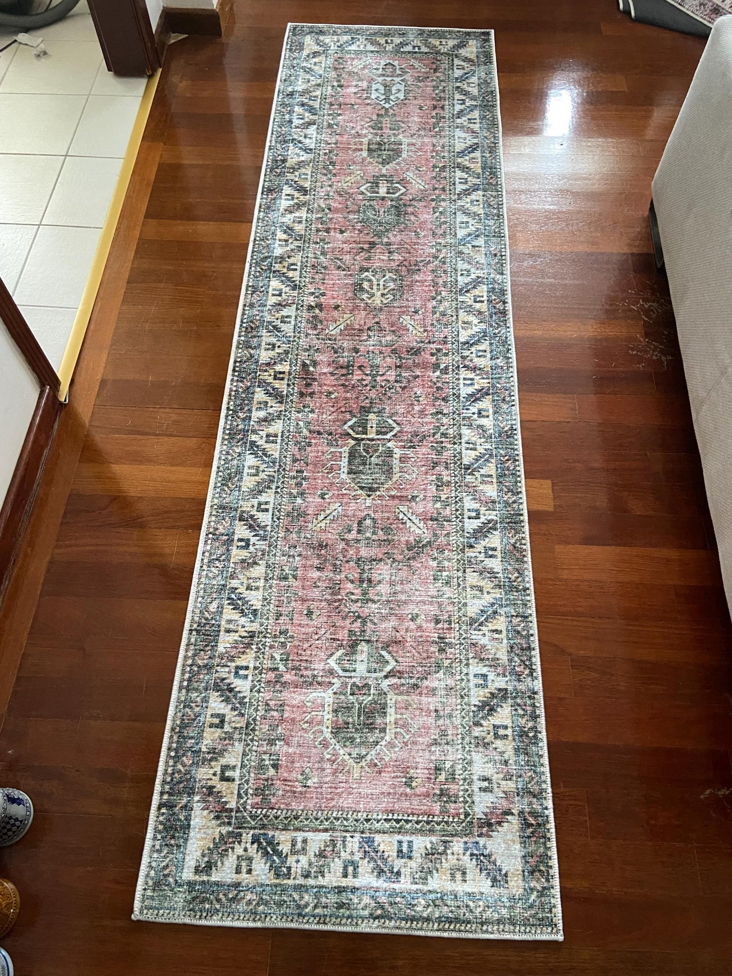 Non Slip Rug, 3x10 Runner Rug, 2x9 Pink Runner Rug, Washable Rug, Kitchen Rug, Bedroom Rug, Green Runner Rug, Hallway Rug