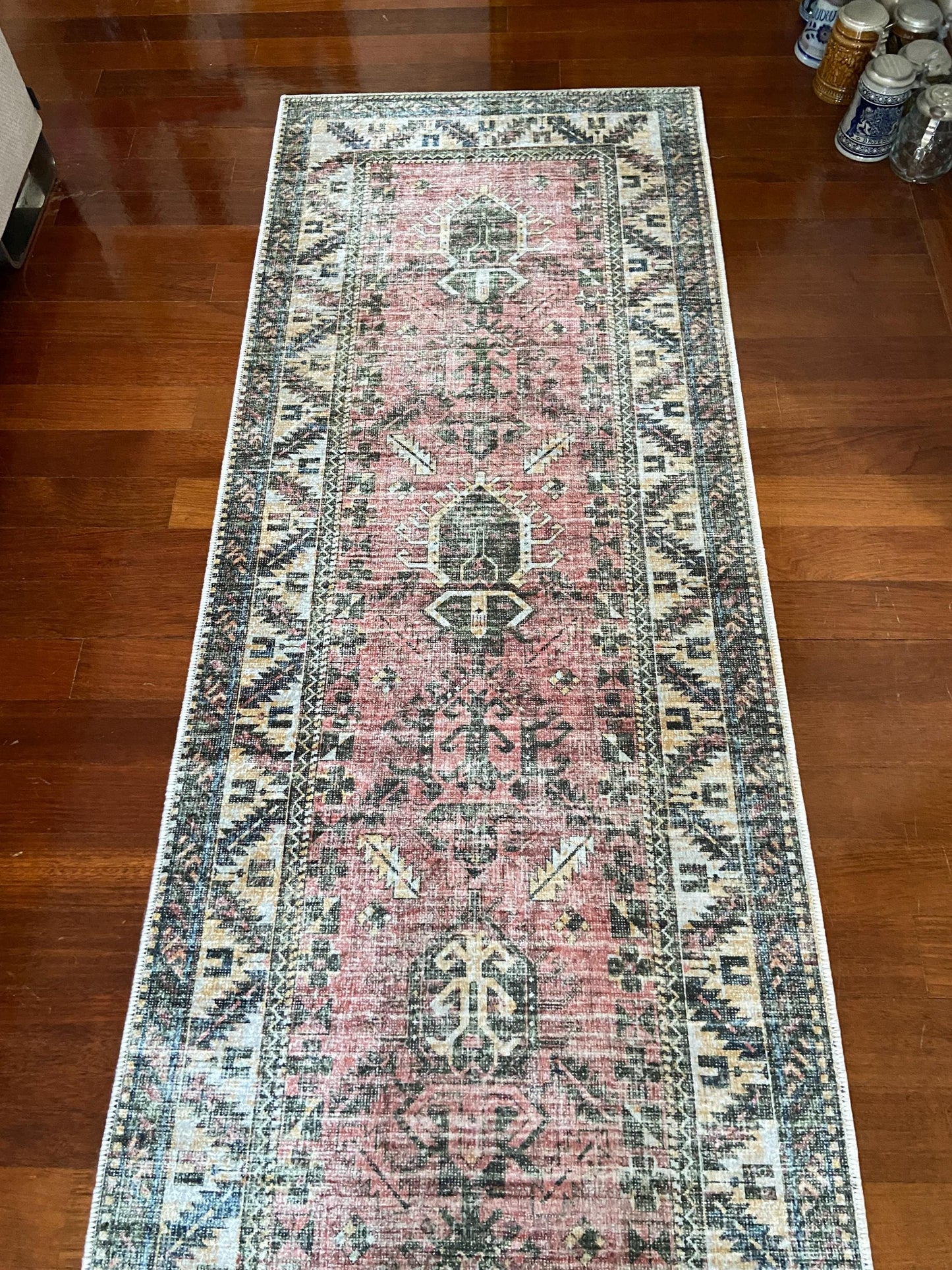 Non Slip Rug, 3x10 Runner Rug, 2x9 Pink Runner Rug, Washable Rug, Kitchen Rug, Bedroom Rug, Green Runner Rug, Hallway Rug