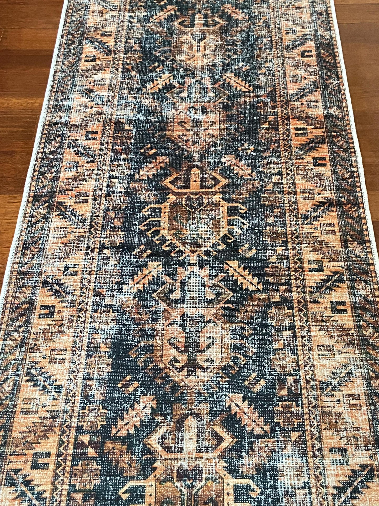 3x10 Runner Rug, 2x9 Orange Runner Rug, Blue Runner Rug, Bedroom Rug, Kitchen Rug, Hallway Rug, Washable Rug, Non Slip Rug